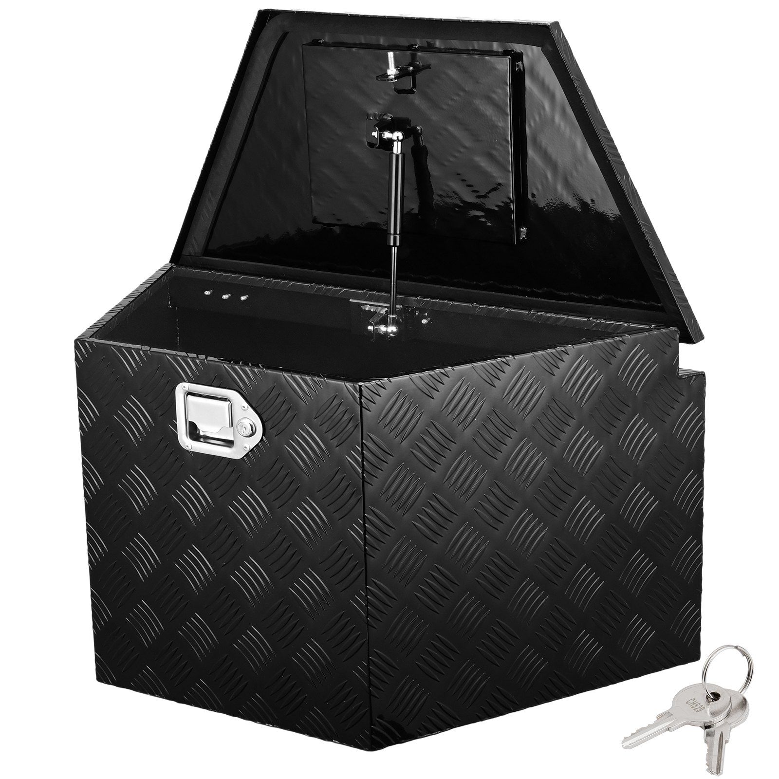 Trailer Tongue Box, Aluminum Alloy Diamond Plate Tongue Box Tool Chest, Heavy Duty Trailer Box Storage with Lock and Keys, Utility Trailer Tongue Box for Pickup Truck, RV, 99.06cmx41.91 cmx30.48 - Image 1