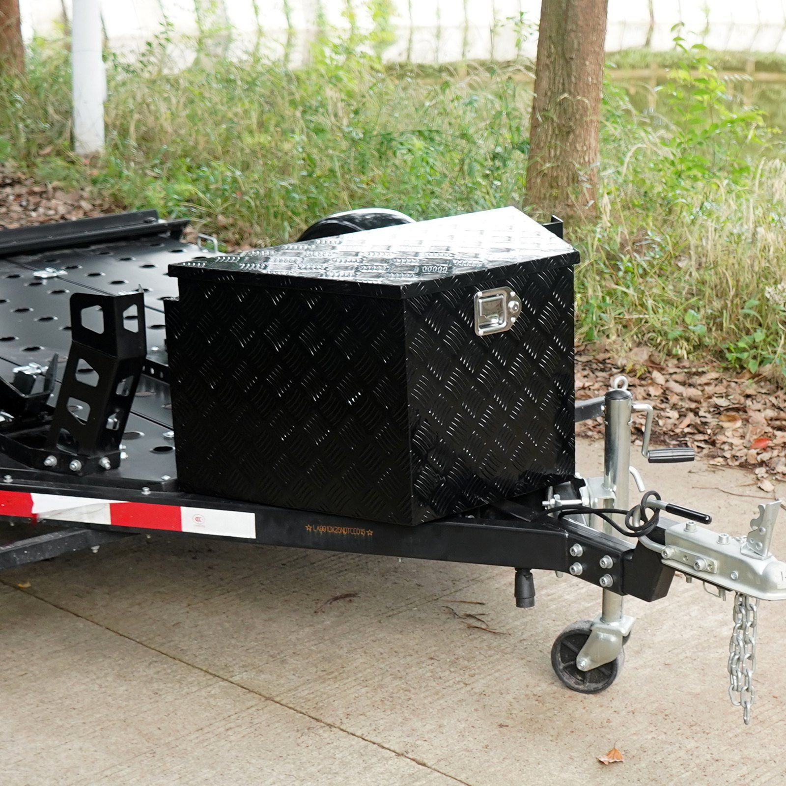 Trailer Tongue Box, Aluminum Alloy Diamond Plate Tongue Box Tool Chest, Heavy Duty Trailer Box Storage with Lock and Keys, Utility Trailer Tongue Box for Pickup Truck, RV, 99.06cmx41.91 cmx30.48 - Image 8
