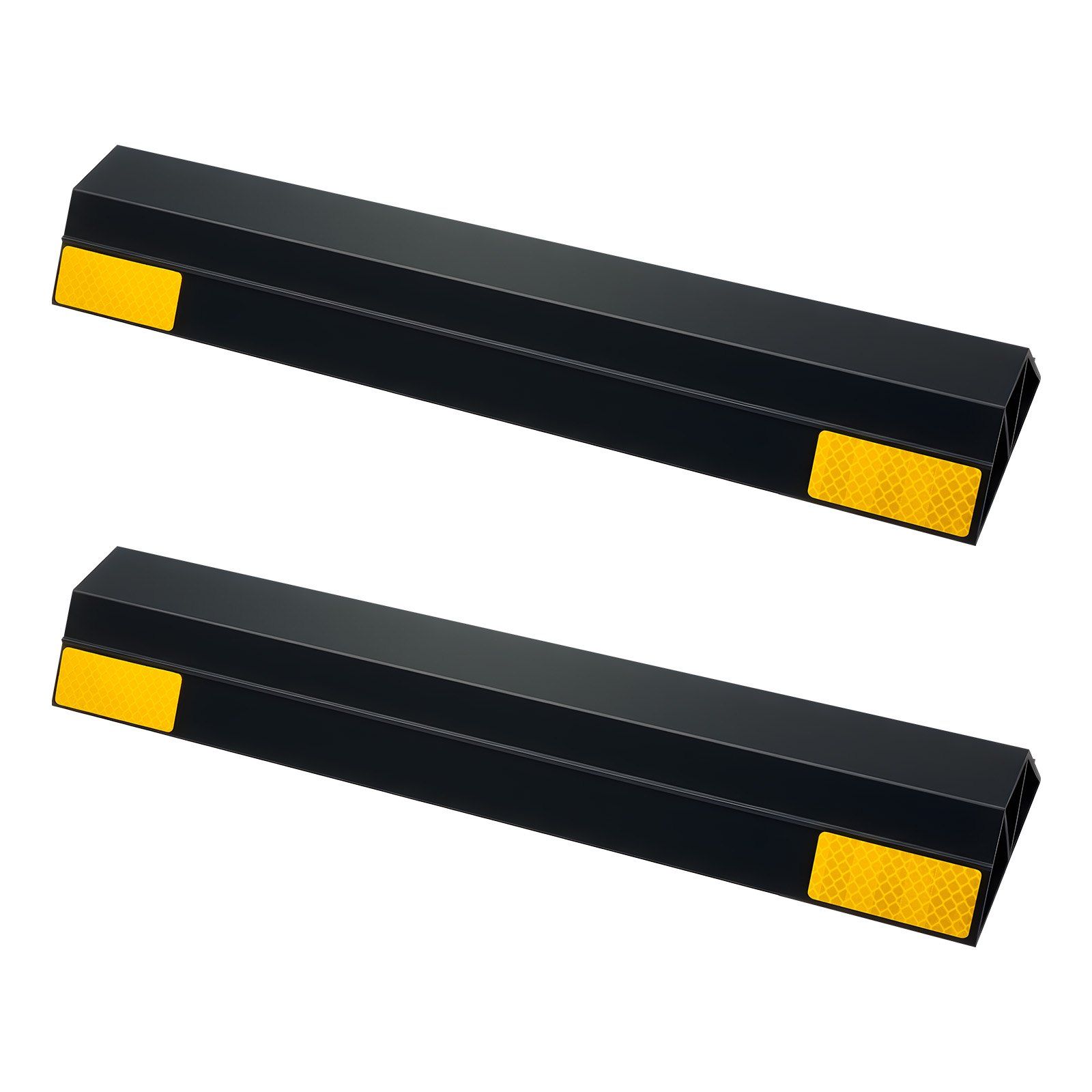 Parking Stopper, 406 mm 2 Pcs Heavy Duty Parking Aid for Garage, PP Curb Garage Floor Stopper with Reflective Strips, Vehicles Gadgets for Cars Vans Trucks Tire Wheel Guide Block Stops Bumpers - Image 1