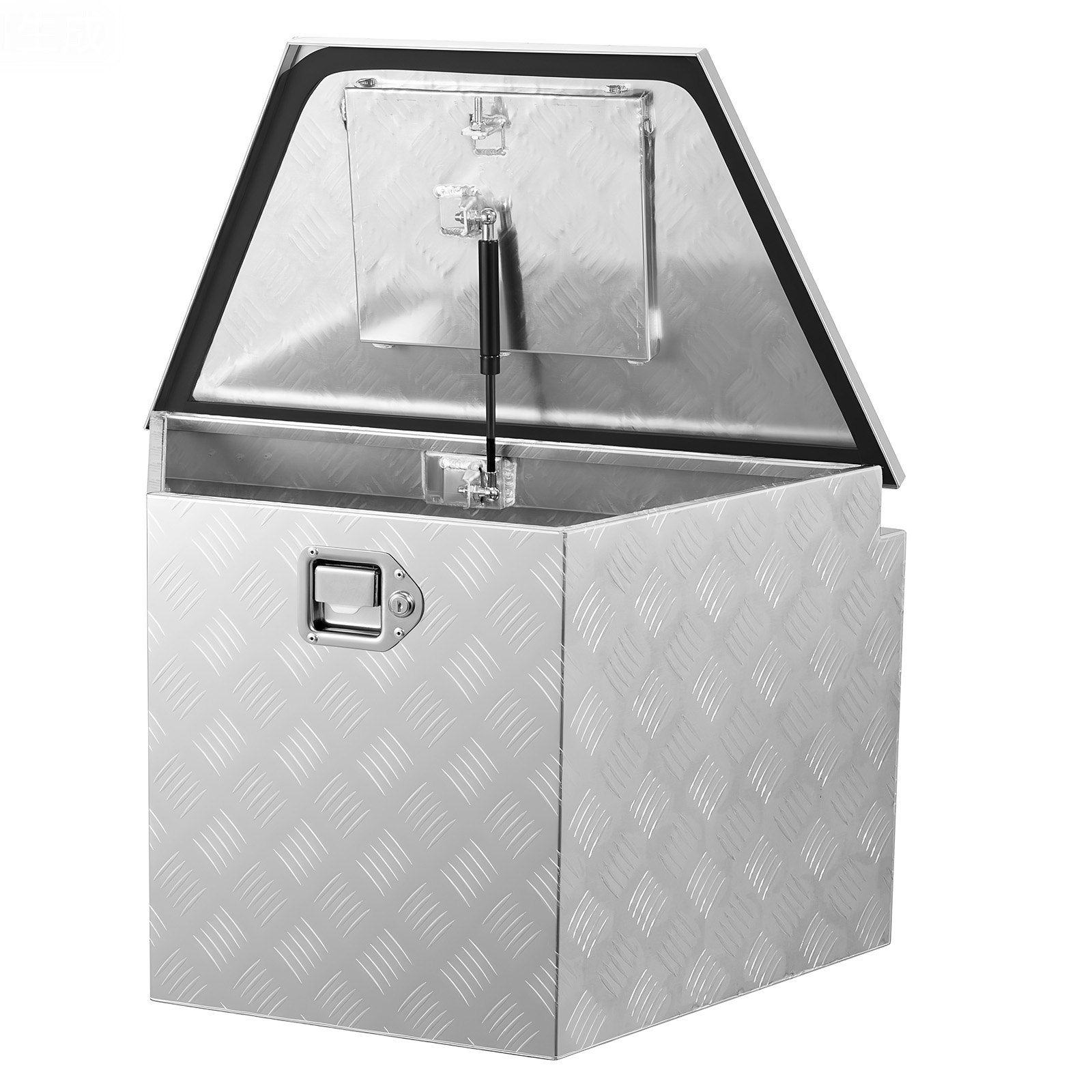 Trailer Tongue Box, 838 x 483 x 457 mm Aluminum Trailer Tongue Tool Box, Heavy Duty Storage Organizer with Lock & Keys, Utility Tool Chest for Pickup Truck Bed, RV, SUV, Off-Road Vehicle, Silver - Image 1