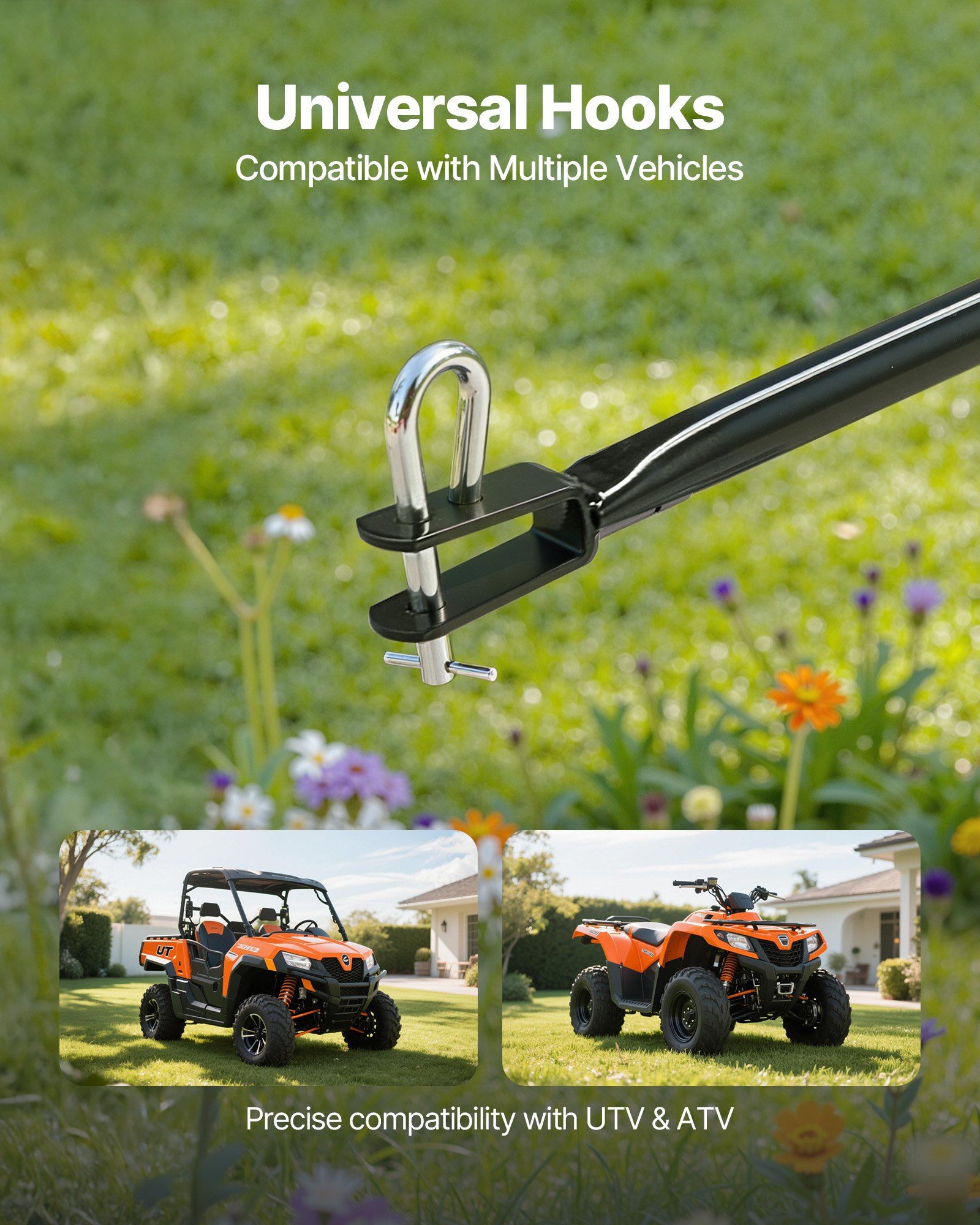 Tow Behind Broadcast Spreader, 130LBS Capacity, Tow/Push Garden Spreader with 13 in Tires, 30 Adjustable Setting & 9.8 ft Spreading Width, Lawn Spreaders for Seed, Fertilizer, Salt, Ice Melt - Image 4