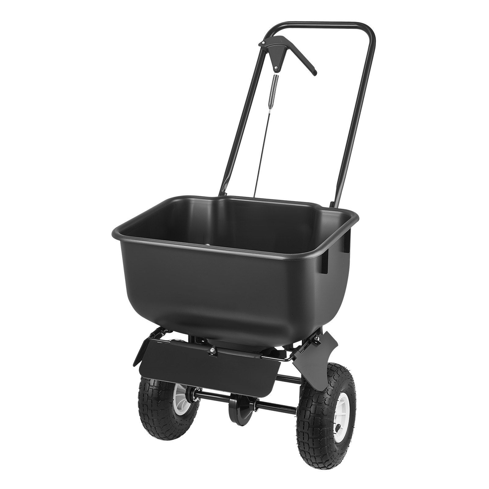 Push Lawn Spreader, 3.6m Spreading Width, Broadcast Spreader with 36.3kg Load Capacity & 10 in All-Terrain Tires, Walk-Behind Garden & Lawn Broadcast Spreaders for Seed Fertilizer, Salt Ice Melt - Image 1