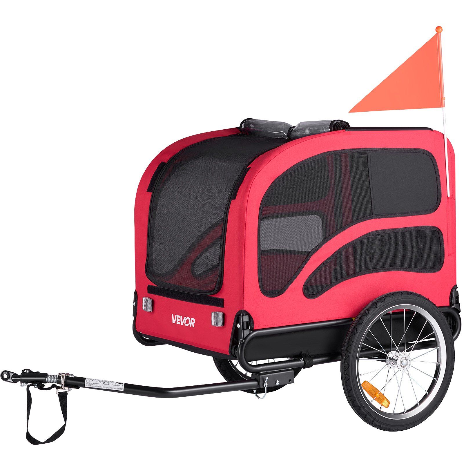 Dog Bike Trailer, Supports up to 45 kg, Pet Cart Bicycle Carrier for Small & Large Dogs, Easy Folding Frame with Quick Release Wheel, Universal Bicycle Coupler, Reflector, Flag, Internal Leash - Image 1