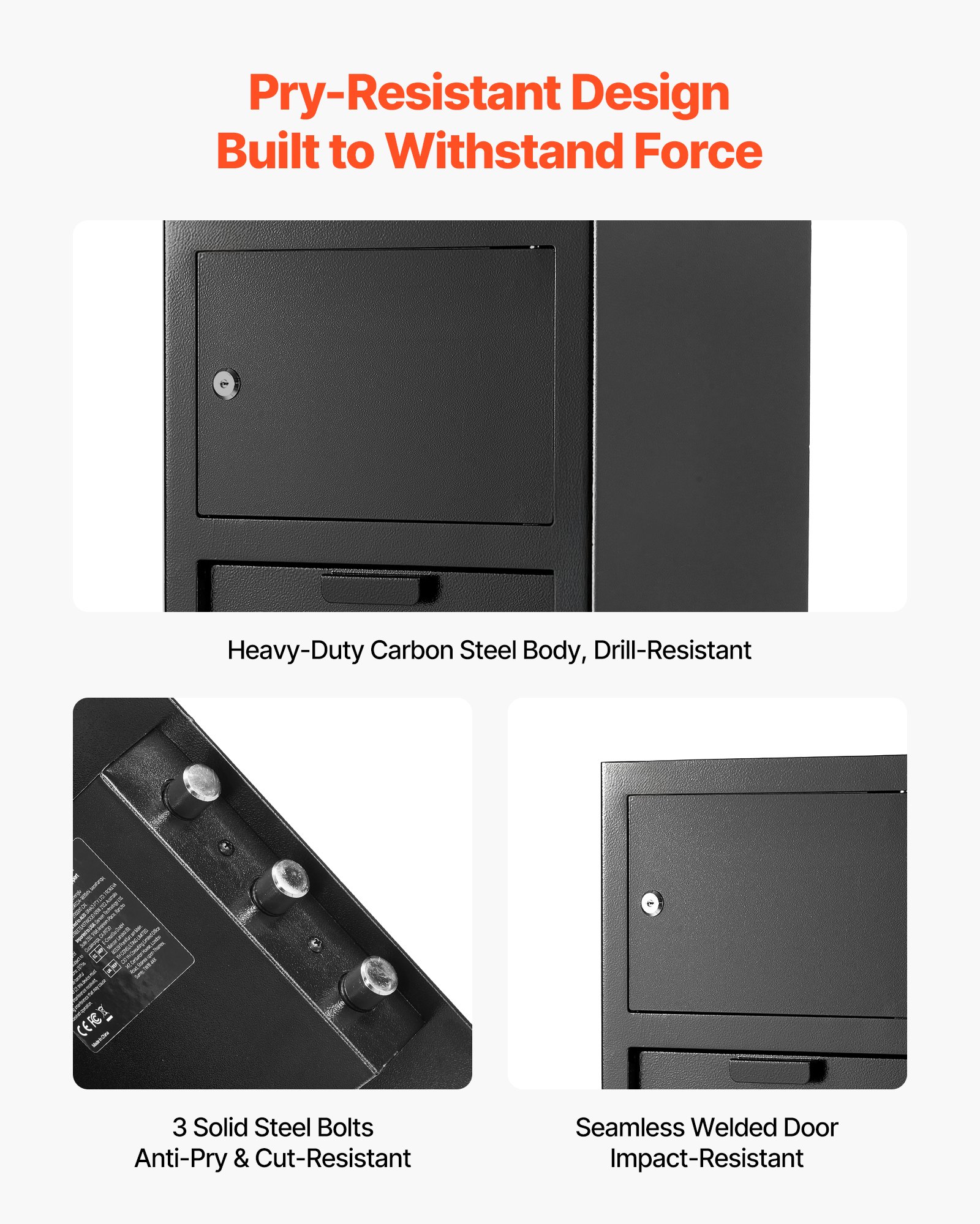 3.6 Cubic Feet Drop Safe, Large Capacity Front Drop Slot Safe Box with Digital Keypad, Heavy Duty 3 Tiers Cash Depository Box with Spare Keys for Cash, Bank Slip, Jewelry, Document, Bill, Black - Image 5