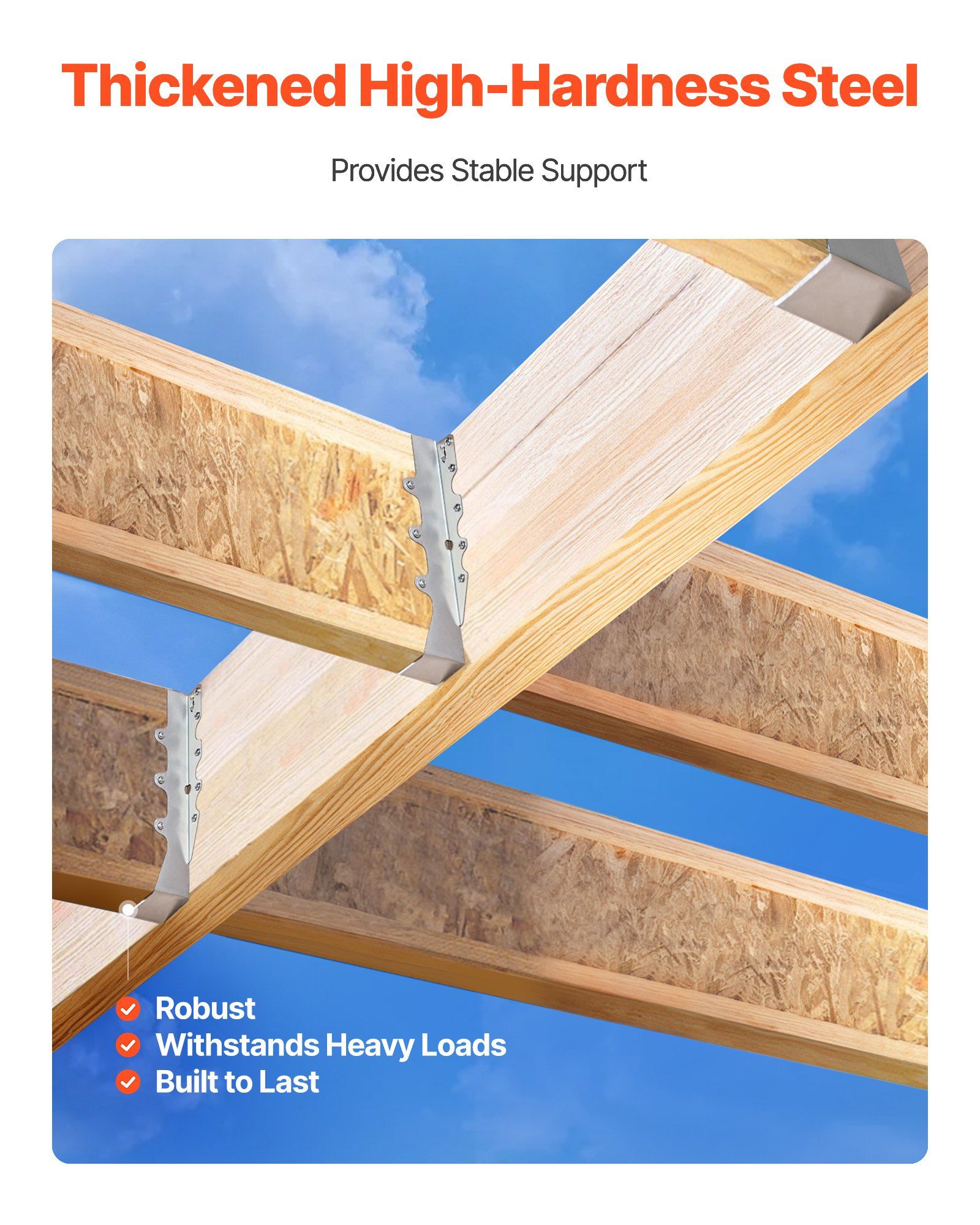 50 Pcs Joist Hanger, Inner Dimensions 1.57 x 1.50 x 7.83 inch / 40 x 38 x 199 mm, Rafter Hurricane Ties Joist Hangers with Rustproof Coating, Tie Brackets for Floor Deck and Ceiling Trusses - Image 3