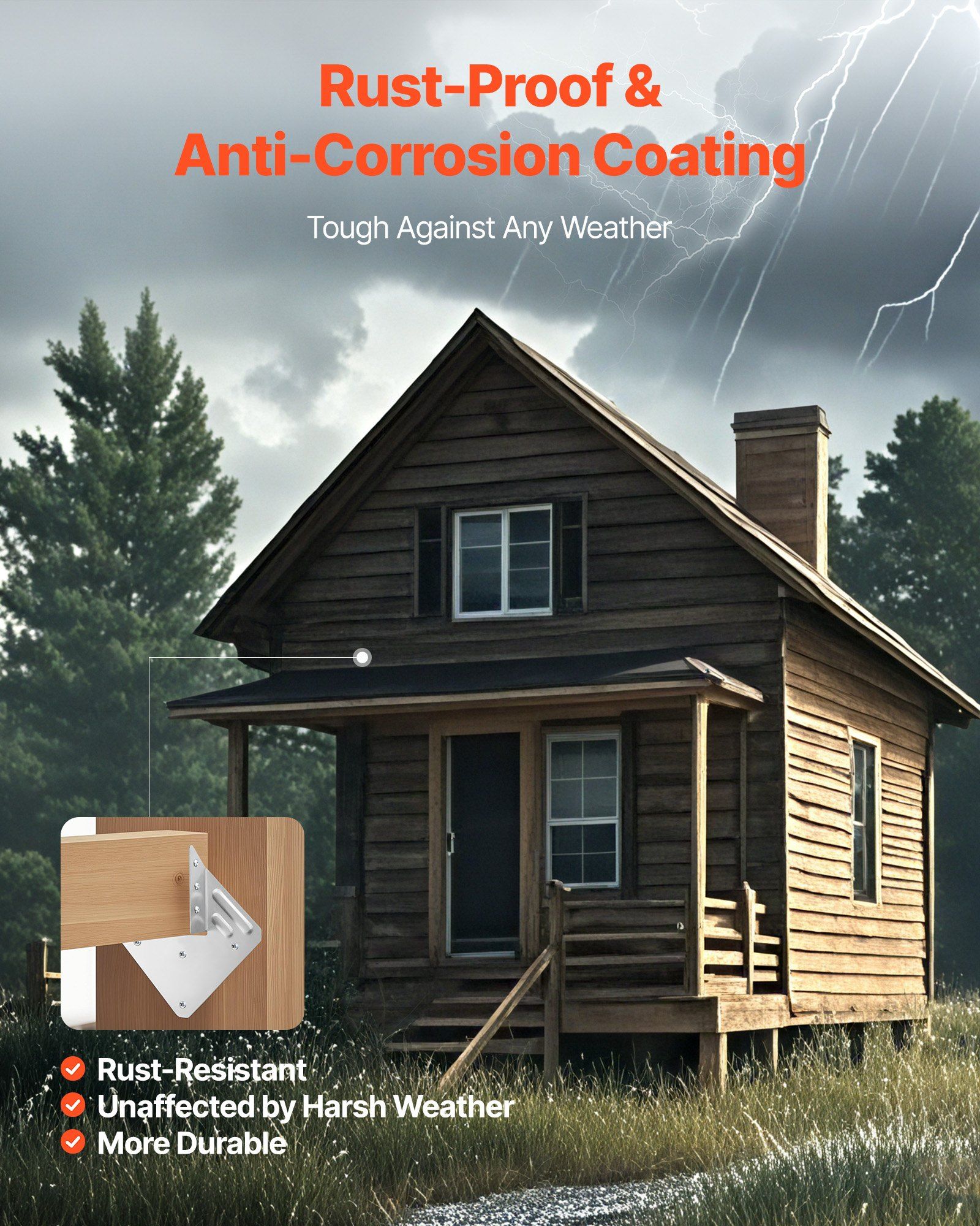 Hurricane Ties for Rafter, Inner Size 5.31x1.57x2.48 in / 135x40x63 mm, Heavy Duty Hurricane Straps, Heavy Duty Rafter Ties Brackets Joist Hangers for Roof Beam Wooden Construction, 25 Pcs - Image 4