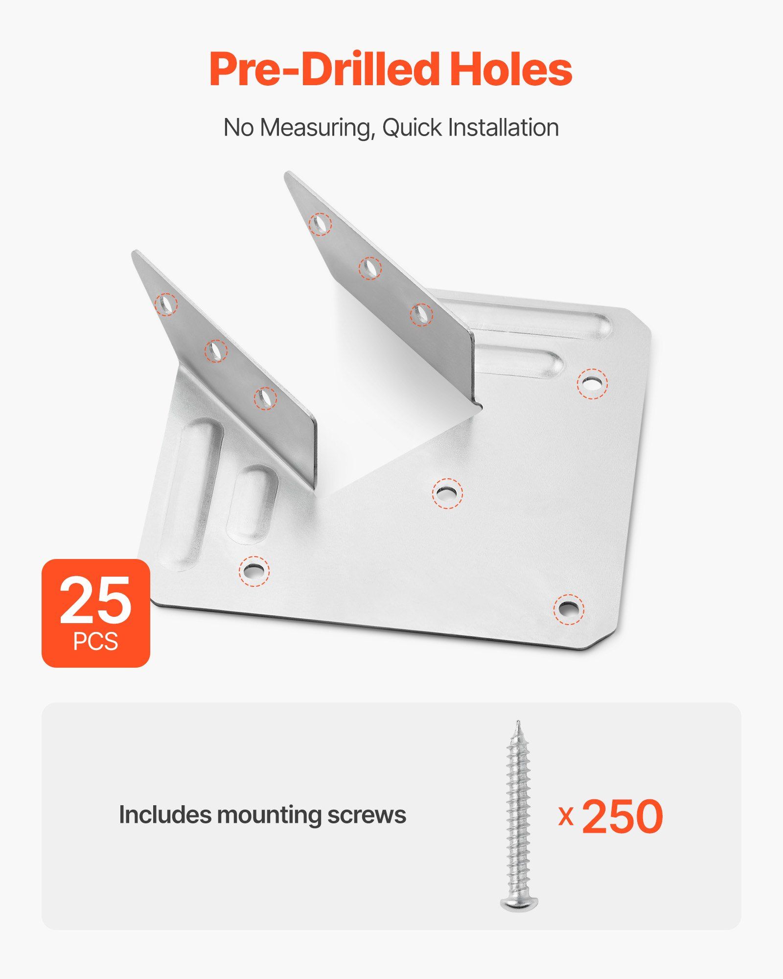 Hurricane Ties for Rafter, Inner Size 5.31x1.57x2.48 in / 135x40x63 mm, Heavy Duty Hurricane Straps, Heavy Duty Rafter Ties Brackets Joist Hangers for Roof Beam Wooden Construction, 25 Pcs - Image 5