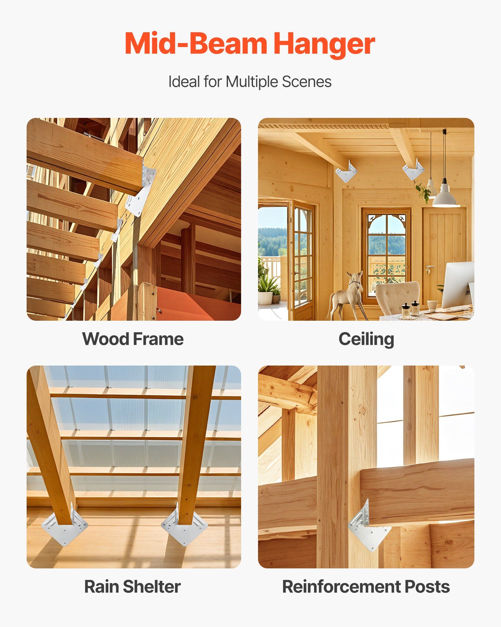 Hurricane Ties for Rafter, Inner Size 5.31x1.57x2.48 in / 135x40x63 mm, Heavy Duty Hurricane Straps, Heavy Duty Rafter Ties Brackets Joist Hangers for Roof Beam Wooden Construction, 25 Pcs - Image 6