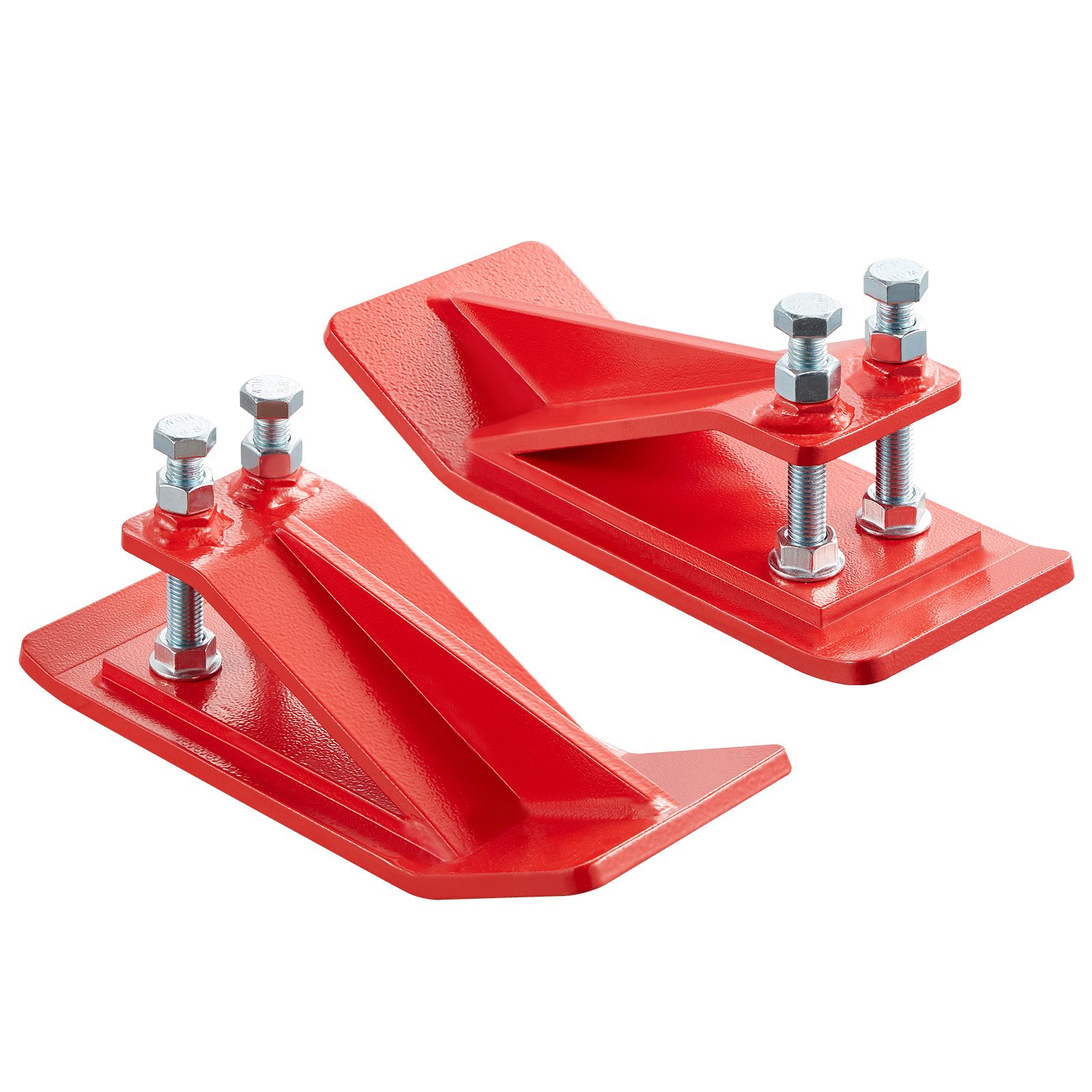 Tractor Bucket Protector, 2PCS Heavy Duty Steel Bucket Edge Protectors, Edge Tamer Anti-Skid Device with Double Hexagon Lock Nuts and Bolts, for Snow, Leave Removal & Spreading Gravel (Red) - Image 1