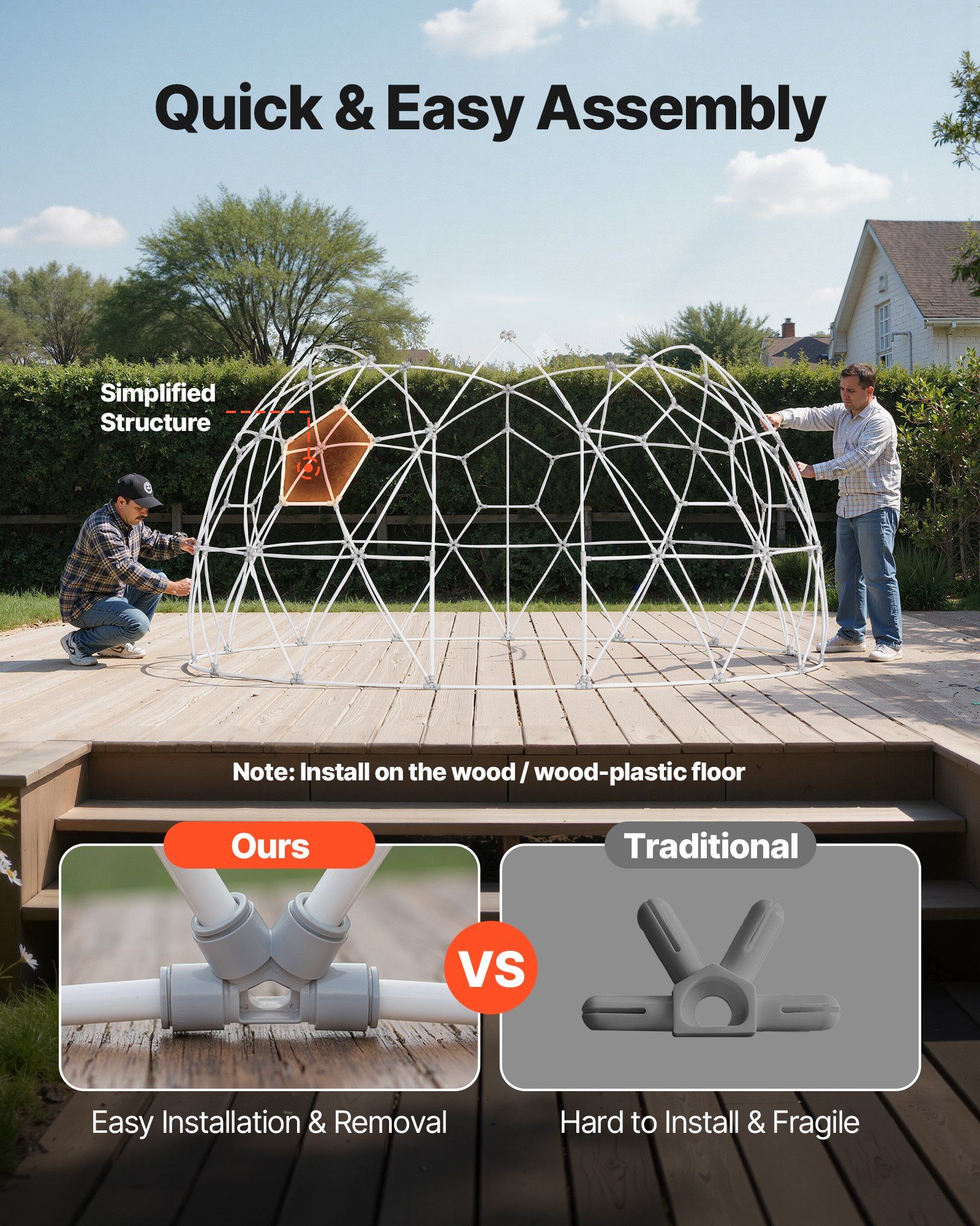 Garden Dome Tent, 3.6 x 2.2 m Outdoor Clear Bubble Tent for 4-7 Person, Weatherproof Geodesic Dome Greenhouse with Window, PVC Igloo Tents for Backyard Patios Camping Party Wedding - Image 6