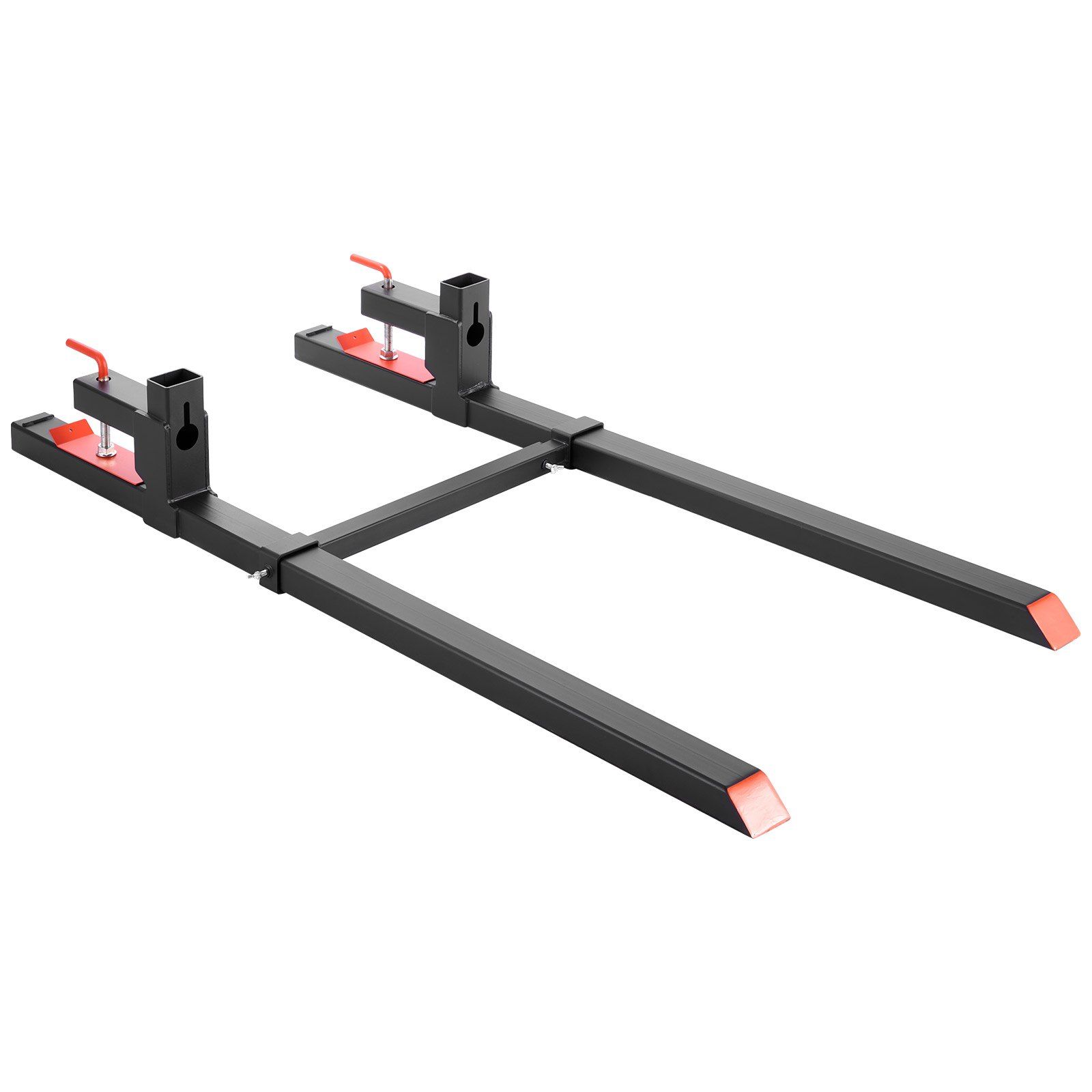 Pallet Forks, 907 kg Clamp on Pallet Forks, 149 cm Total Length Heavy-Duty Tractor Fork with Adjustable Stabilizer Bar for Tractor Attachments, Loader Bucket, and Skid Steer, Black - Image 1
