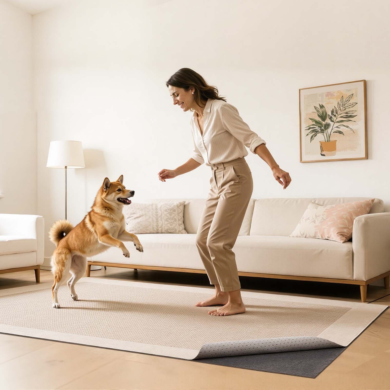 Rug Pad 3.05 x 4.27 m, Non-slip Carpet Area Pad, Rug Mat Padding with Dual Surface Felt Cushion & Rubber Gripper, Hardwood Floor Protection for All Floors, Finishes, Keeps Carpets in Place - Image 8