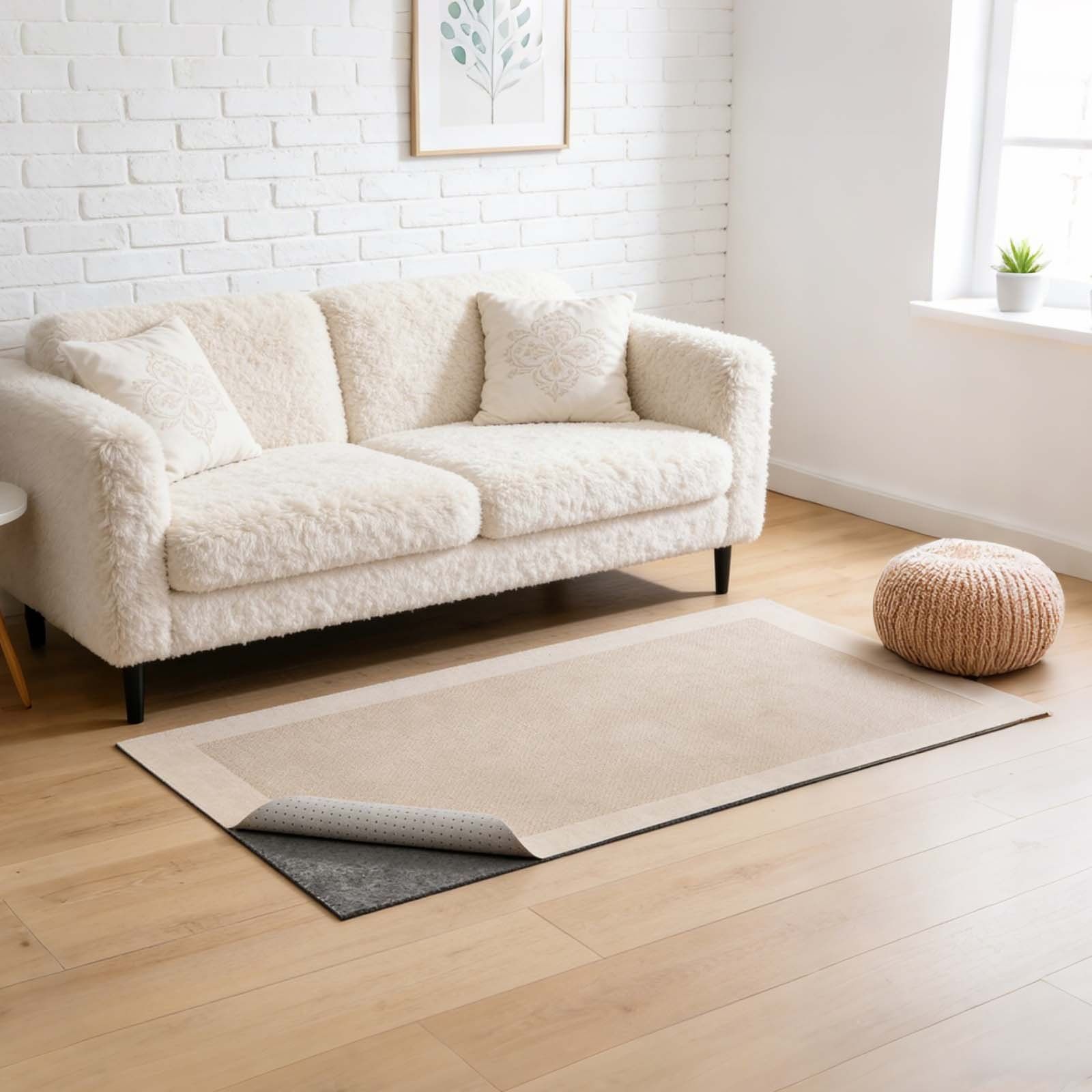 Rug Pad 0.91 x 1.52 m, Non-slip Carpet Area Pad, Rug Mat Padding with Dual Surface Felt Cushion & Rubber Gripper, Hardwood Floor Protection for All Floors, Finishes, Keeps Carpets in Place - Image 8