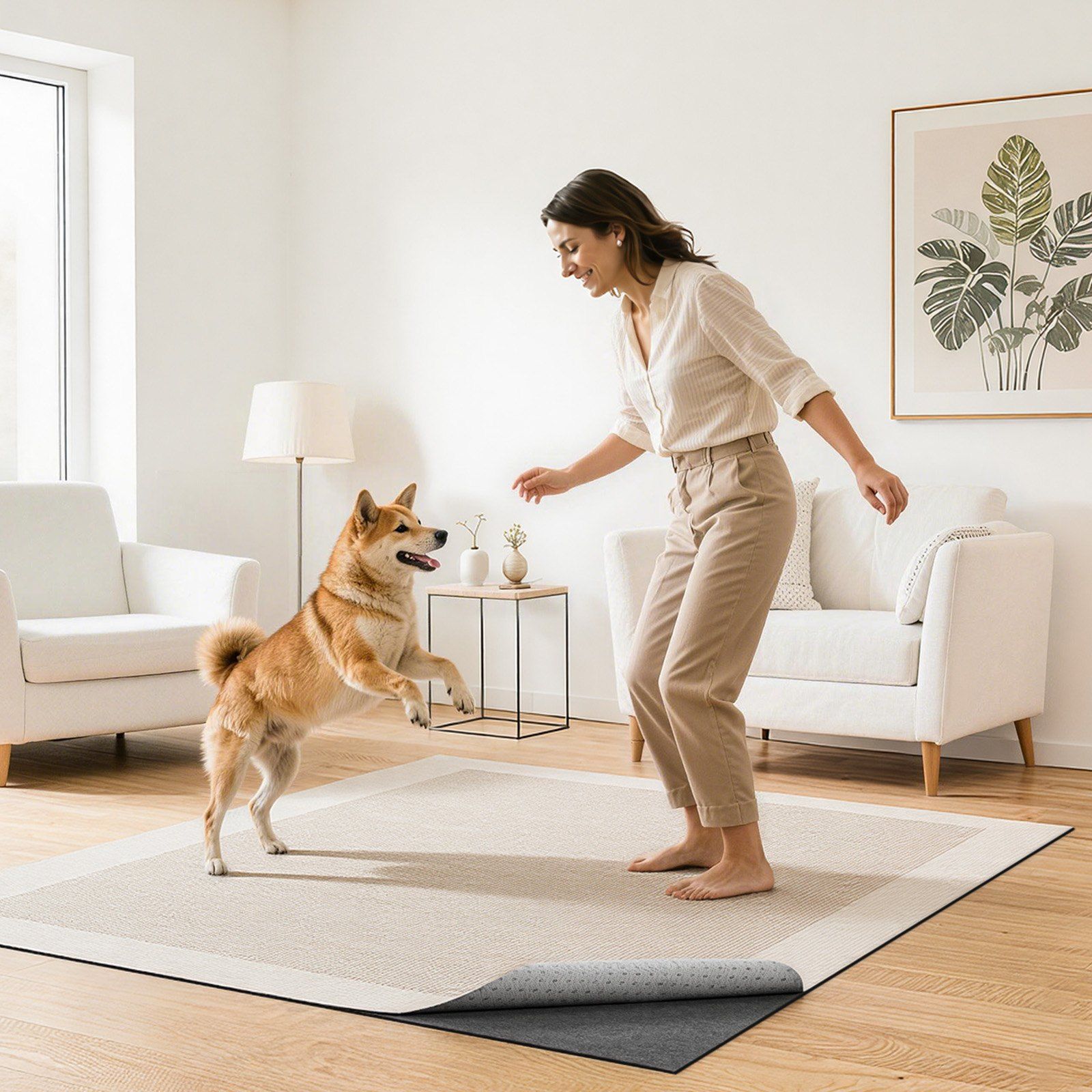 Rug Pad 1.52 x 2.13 m, Non-slip Carpet Area Pad, Rug Mat Padding with Dual Surface Felt Cushion & Rubber Gripper, Hardwood Floor Protection for All Floors, Finishes, Keeps Carpets in Place - Image 8