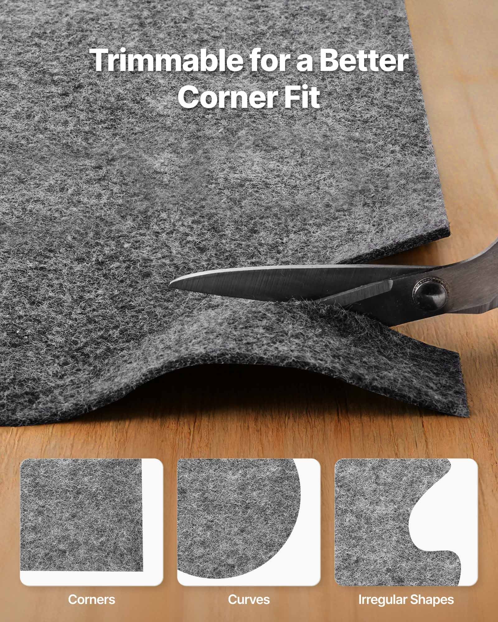 Rug Pad 2.44 x 3.05 m, Non-slip Carpet Area Pad, Rug Mat Padding with Dual Surface Felt Cushion & Rubber Gripper, Hardwood Floor Protection for All Floors, Finishes, Keeps Carpets in Place - Image 5