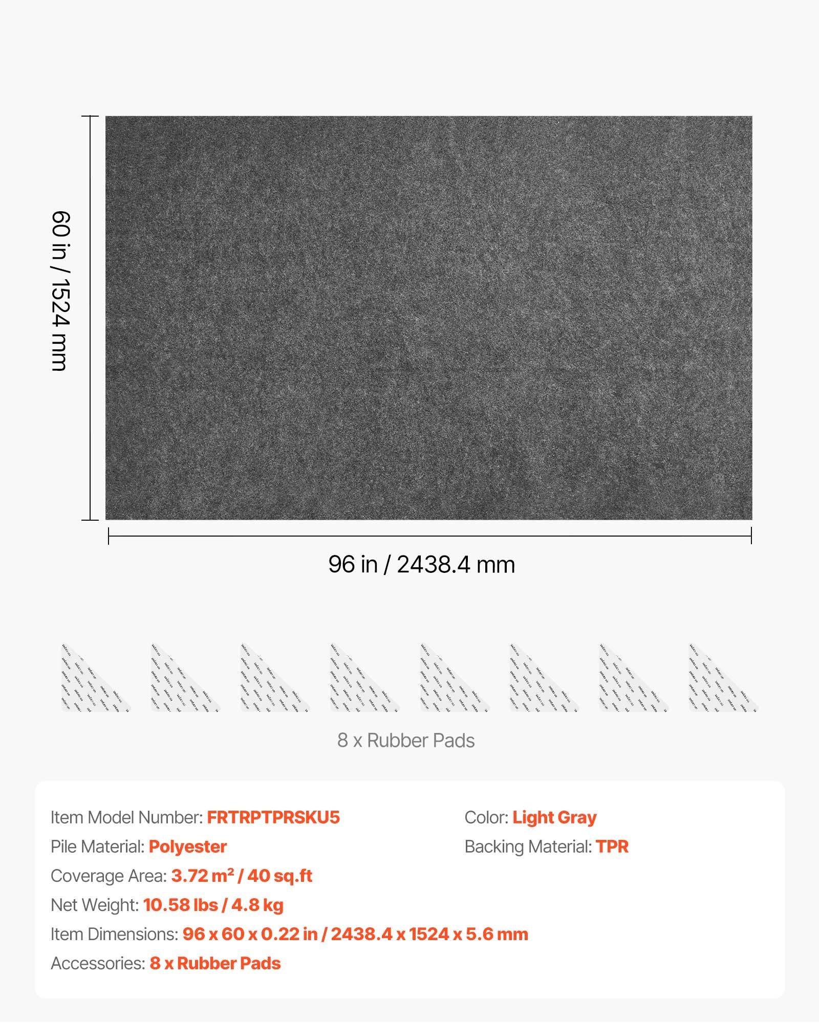 Rug Pad 2.44 x 1.52 m, Non-slip Carpet Area Pad, Rug Mat Padding with Dual Surface Felt Cushion & Rubber Gripper, Hardwood Floor Protection for All Floors, Finishes, Keeps Carpets in Place - Image 7