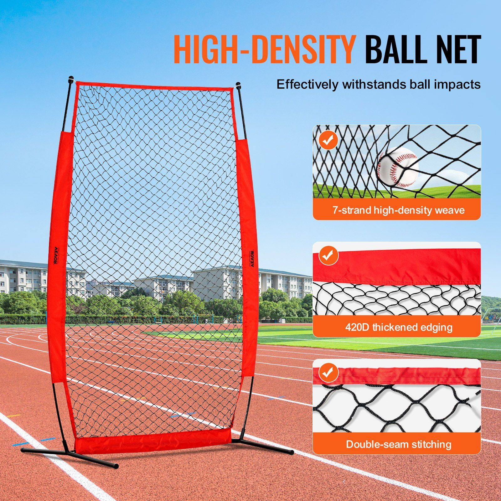 I Screen Baseball for Batting Cage, 7x4 ft Baseball & Softball Safety Screen, Body Protector Portable Batting Screen with Carry Bag & Ground Stakes, Baseball Pitching Net for Pitchers Protection - Image 3