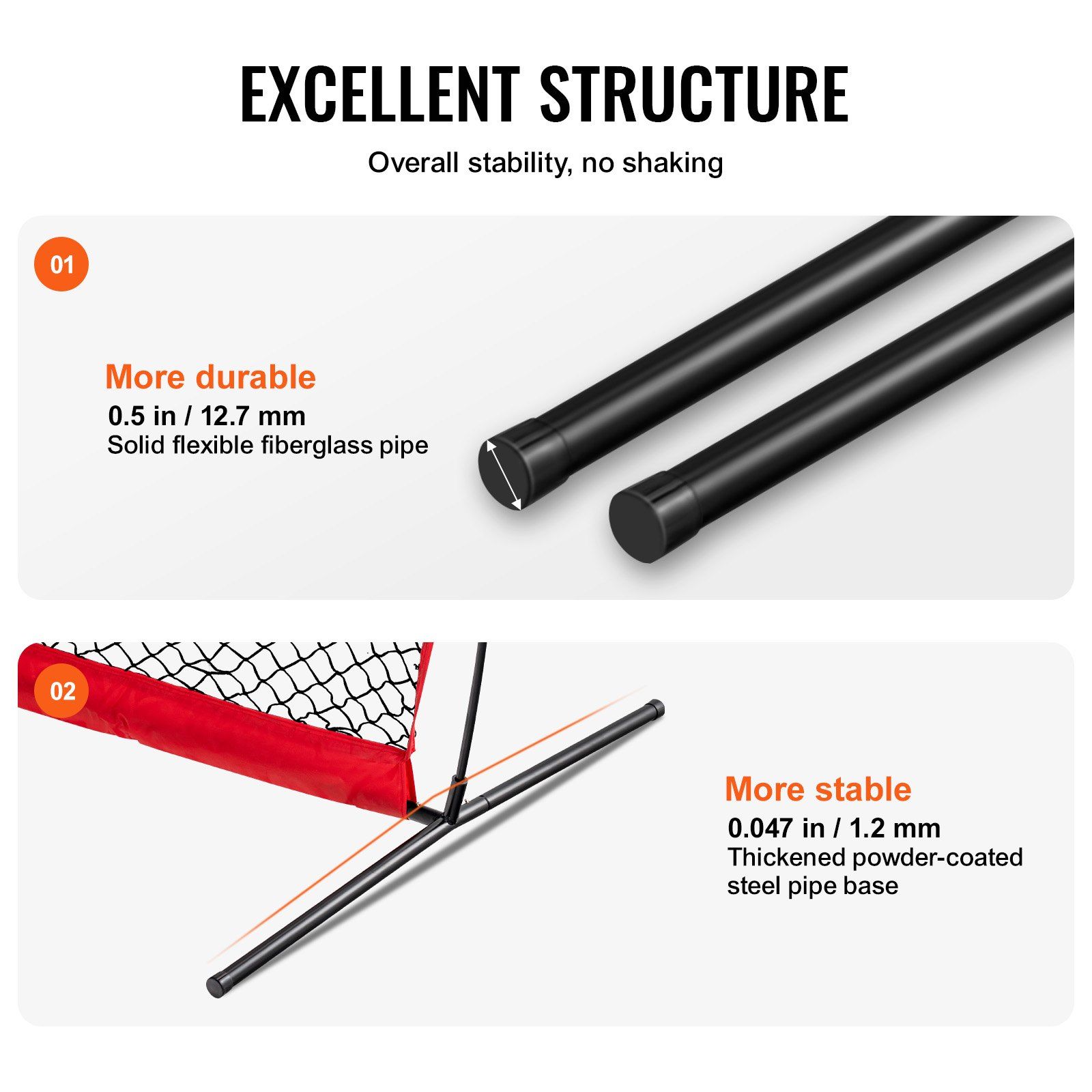 I Screen Baseball for Batting Cage, 7x4 ft Baseball & Softball Safety Screen, Body Protector Portable Batting Screen with Carry Bag & Ground Stakes, Baseball Pitching Net for Pitchers Protection - Image 4