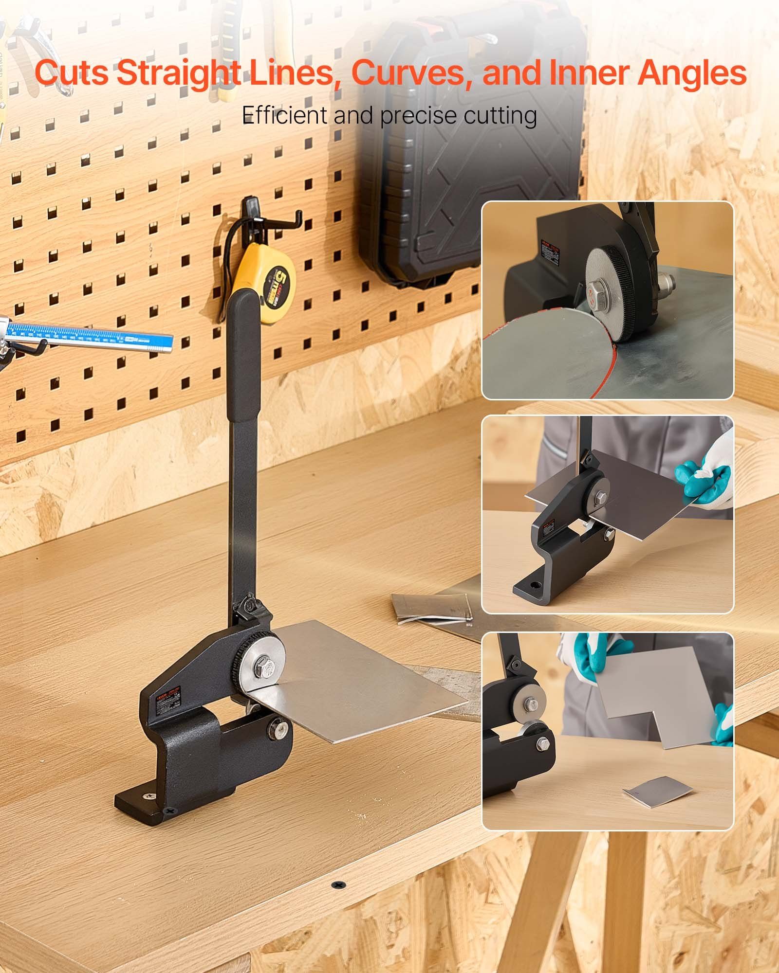 Sheet Metal Shear, Throatless Rotary Hand Shear, 16 Gauge Mild Steel Sheet Cutter with 1.5 mm Capacity, with Solid Construction, Mounting Type, for Cutting Steel, Copper, Rebar, and Aluminum - Image 2
