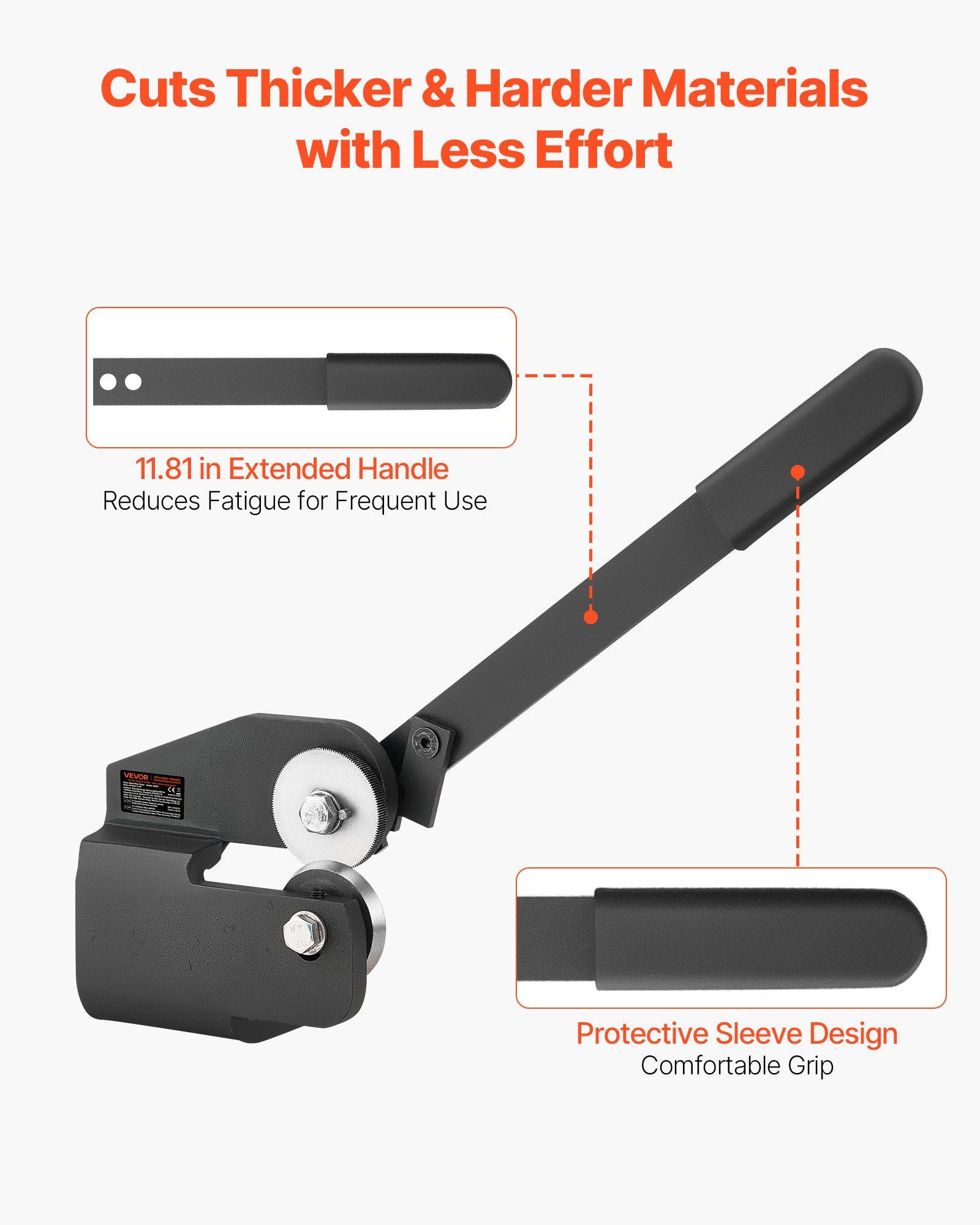 Sheet Metal Shear, Throatless Rotary Hand Shear, 16 Gauge Mild Steel Sheet Cutter with 1.5 mm Capacity, with Solid Construction, Mounting Type, for Cutting Steel, Copper, Rebar, and Aluminum - Image 5