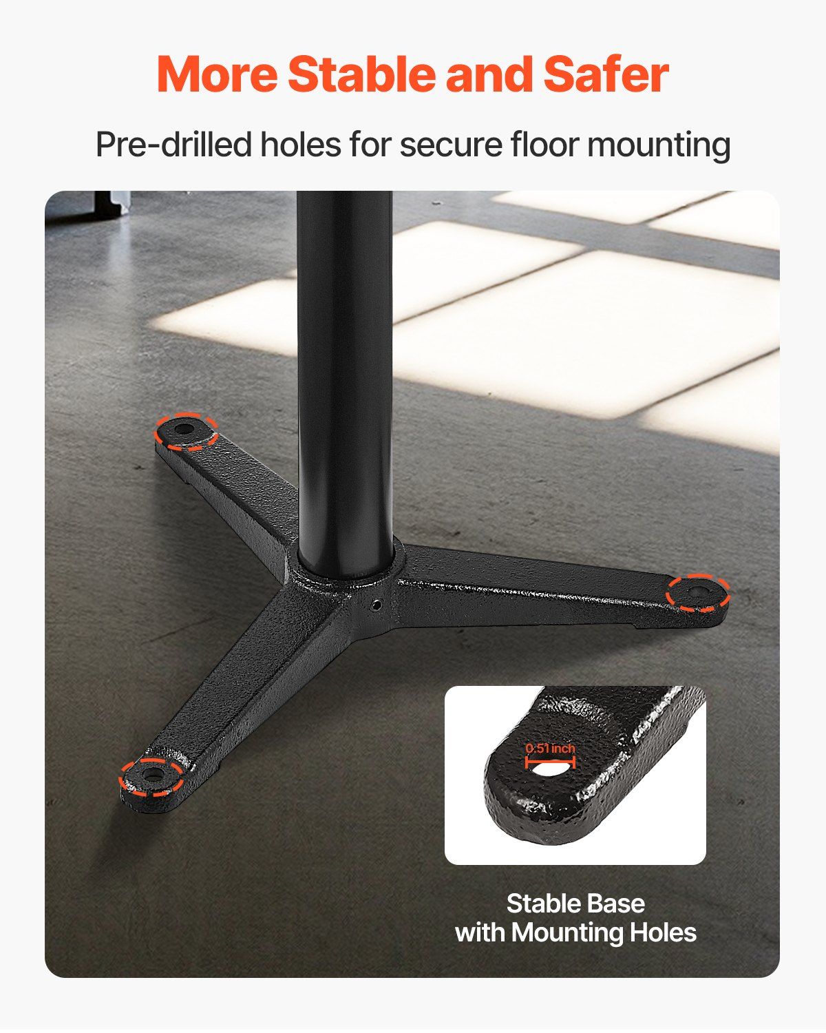 Bench Grinder Stand, Bench Grinder Vise Floor Pedestal with 31.5 x 25.4 cm Mounting Plate, Height-Adjustable Pedestal Stand with Grinding Wheel Storage Compartment & Heavy-Duty Cast Iron Base - Image 4