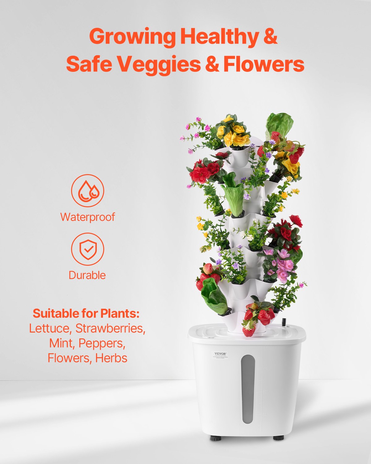 Hydroponic Growing System, 30 Pods Vertical 6 Tiers Hydroponic Tower, Home Hydronic Garden with Water Pump & Timer, Water Circulation Plants Germination Kit for Indoor Herbs Fruits & Vegetables - Image 5