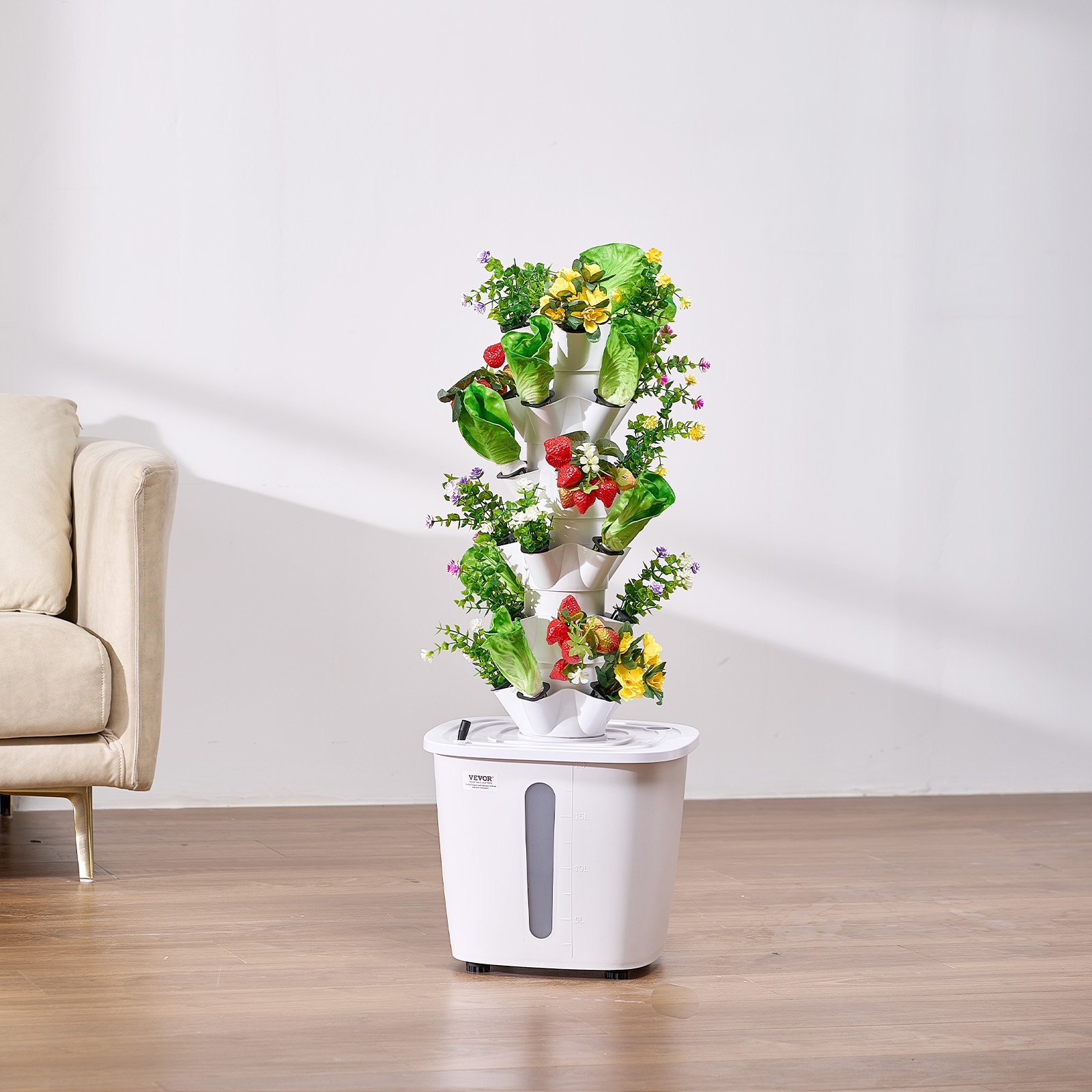 Hydroponic Growing System, 30 Pods Vertical 6 Tiers Hydroponic Tower, Home Hydronic Garden with Water Pump & Timer, Water Circulation Plants Germination Kit for Indoor Herbs Fruits & Vegetables - Image 8