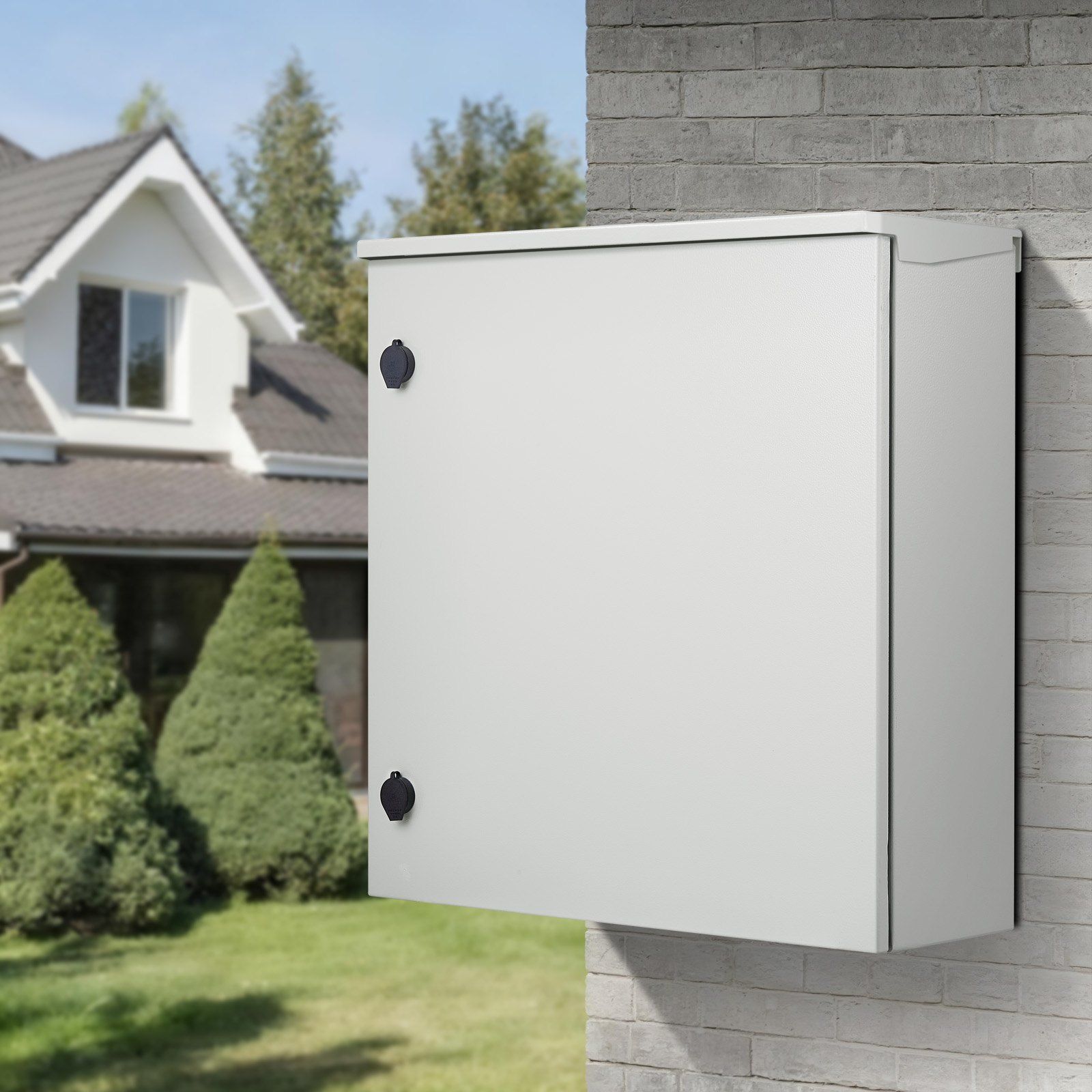 Electrical Enclosure, 24\'\' x 24\'\' x 8\'\', UL Certified NEMA 4 Outdoor Enclosure, IP65 Waterproof & Dustproof Cold-Rolled Carbon Steel Hinged Junction Box for Outdoor Indoor Use, with Rain H - Image 8