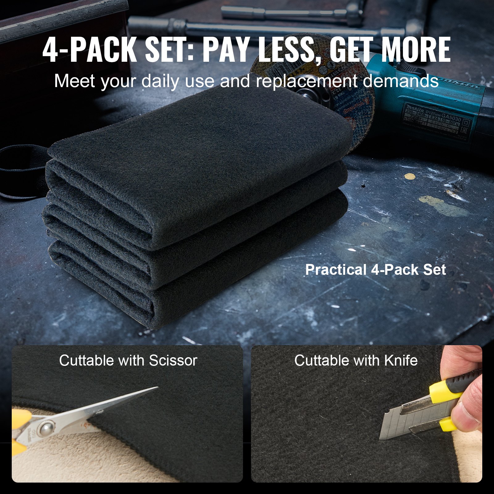 Carbon Felt Welding Blanket 4 Pack, 37