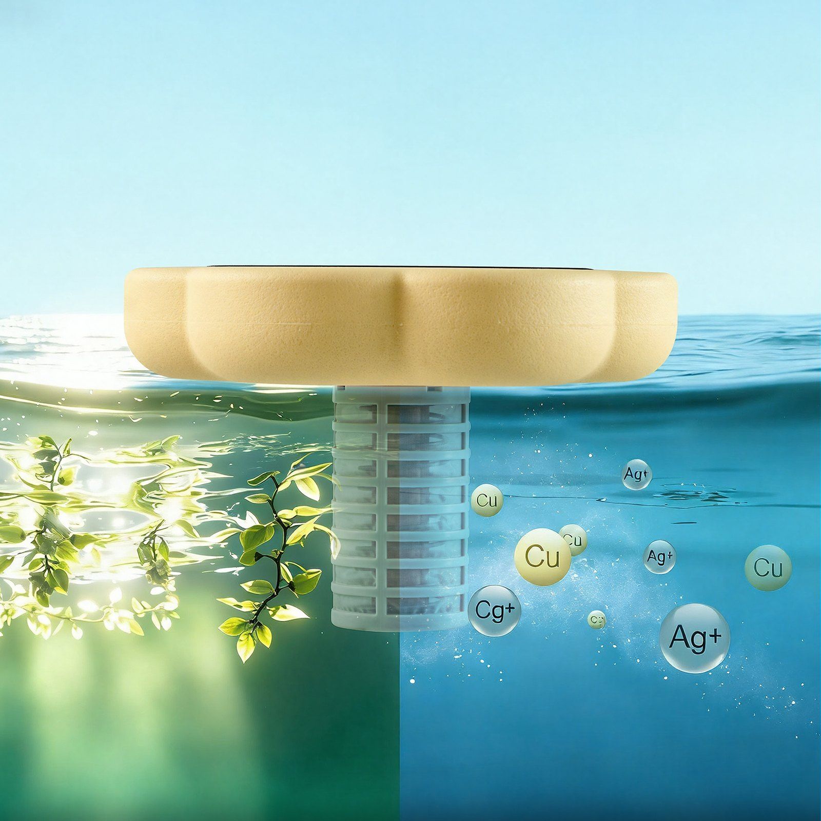 Solar Pool Ionizer, Petal Copper Pool Ionizer Up to 170343 L, Floating Automatic Water Cleaner and Purifier, Chlorine Free Water, with Copper Anode, Spring, Brush and Filter for Pools & Spas - Image 8