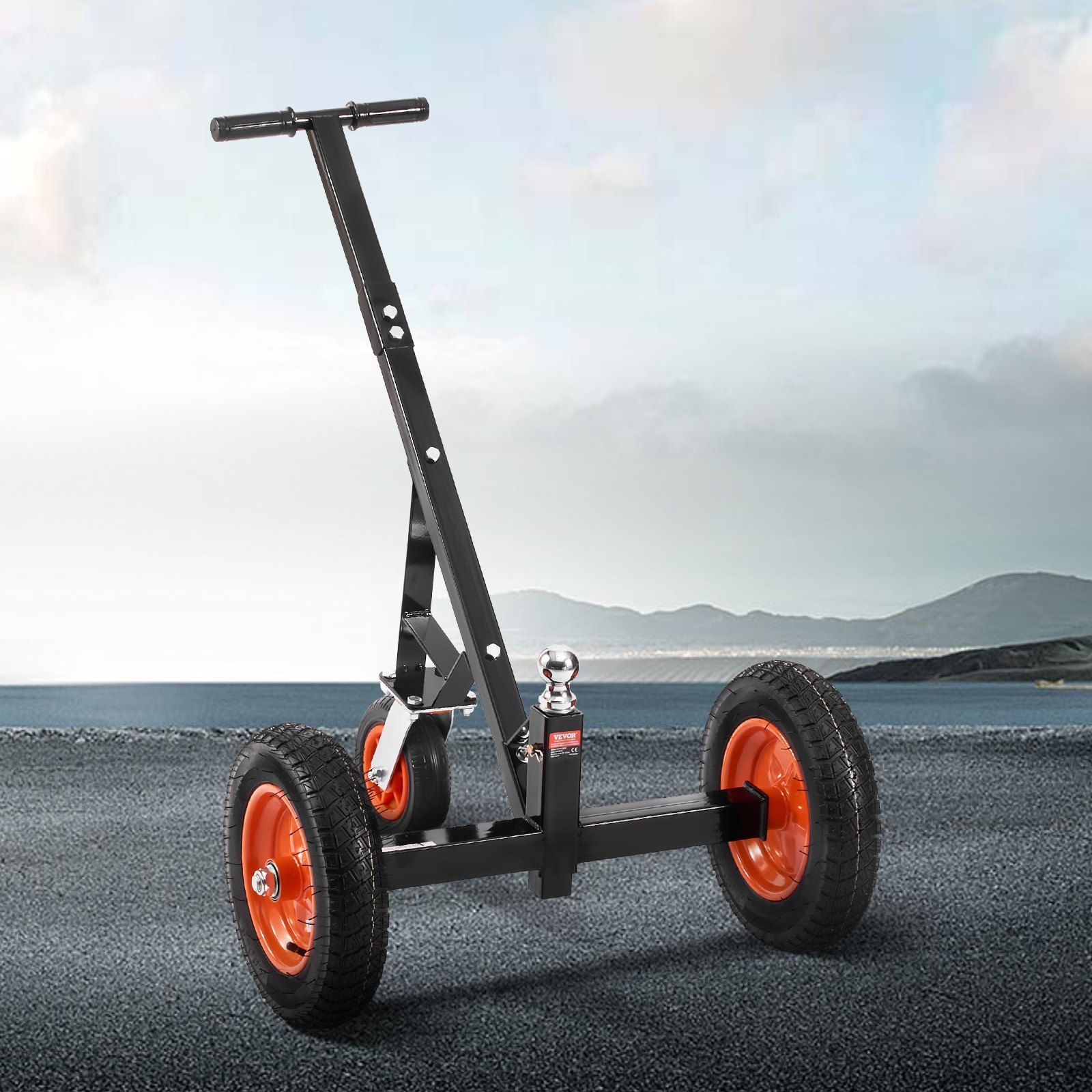 Trailer Dolly, 1000lbs Tongue Weight Capacity, Carbon Steel Trailer Mover with 2 inch Ball, 14 inch Pneumatic Tires, Portable Tow Dolly for Moving RV Trailer - Image 8