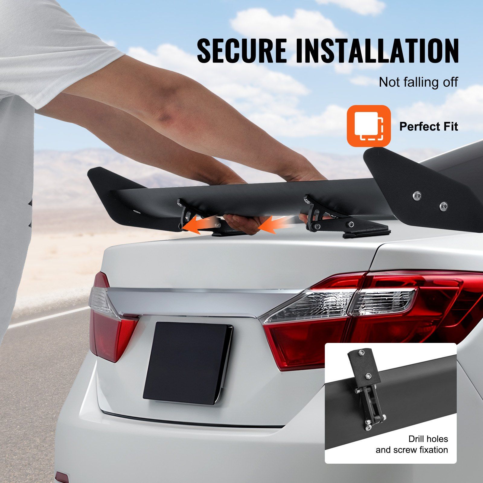 GT Wing Car Spoiler, 43.3 inch Universal Spoiler with Single Deck, Adjustable Lightweight Aluminum, Car Rear Spoiler Wing, Racing Spoiler BGW/JDM Drift Black - Image 6