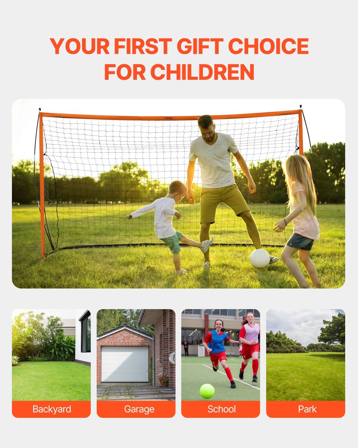 Portable Soccer Goal, 12x6 ft Adults Kids Backyard Soccer Net, Large Practice Soccer Net, Steel Fiberglass Structure Training Goal Set, All-Weather Outdoor Soccer Goals with Carry Bag, Orange - Image 7