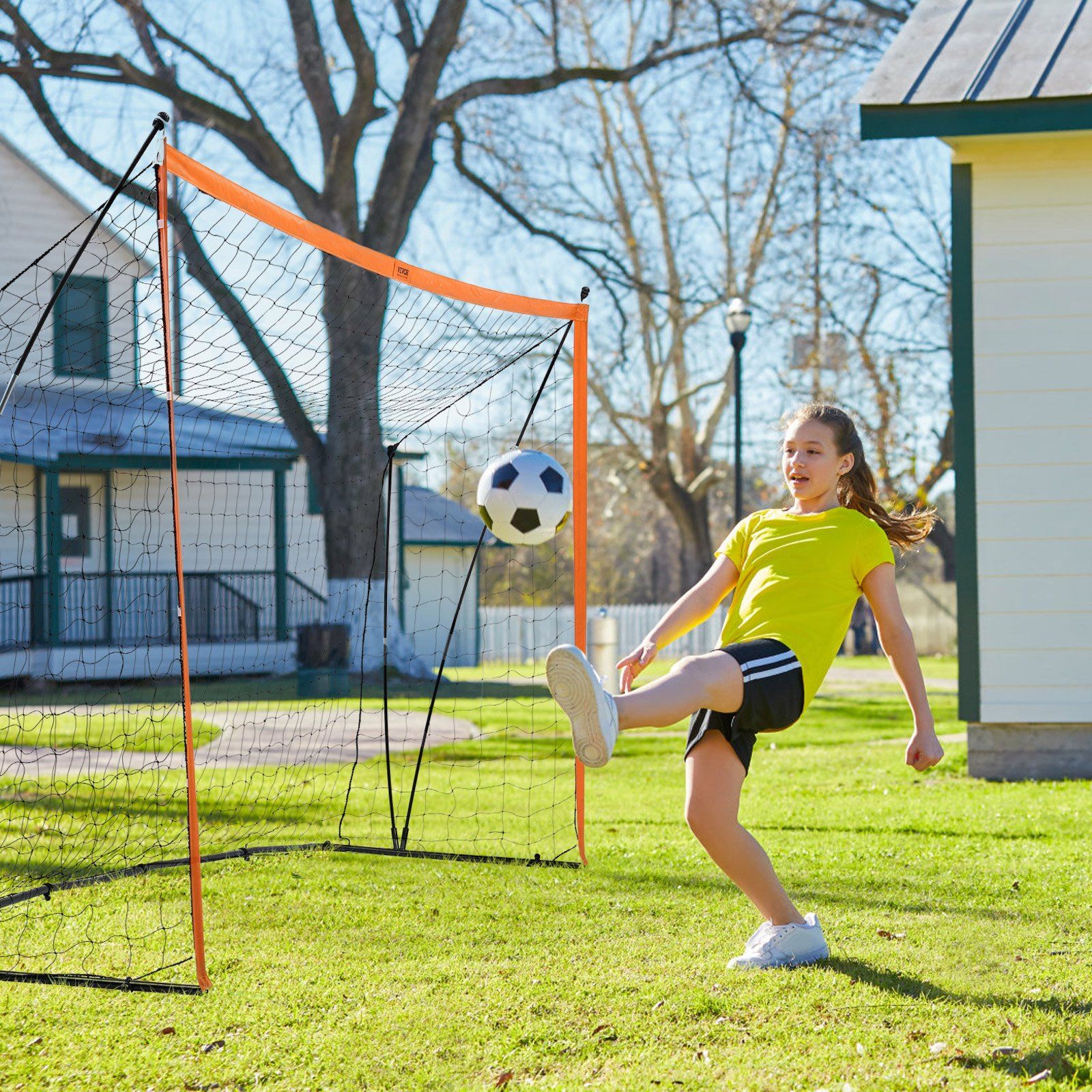 Portable Soccer Goal, 12x6 ft Adults Kids Backyard Soccer Net, Large Practice Soccer Net, Steel Fiberglass Structure Training Goal Set, All-Weather Outdoor Soccer Goals with Carry Bag, Orange - Image 8