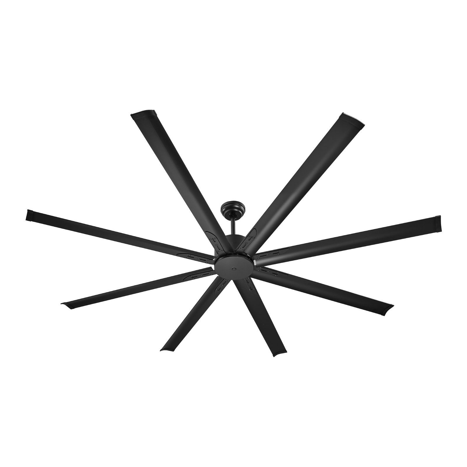 213 cm Ceiling Fan No Light, 6-Speed Remote Control, Aluminum 8-Blade, Reversible DC Motor, Modern Low Profile Flush Mount Exterior Fan for Bedroom, Living Room, Patio, Indoor/Outdoor, Black - Image 1
