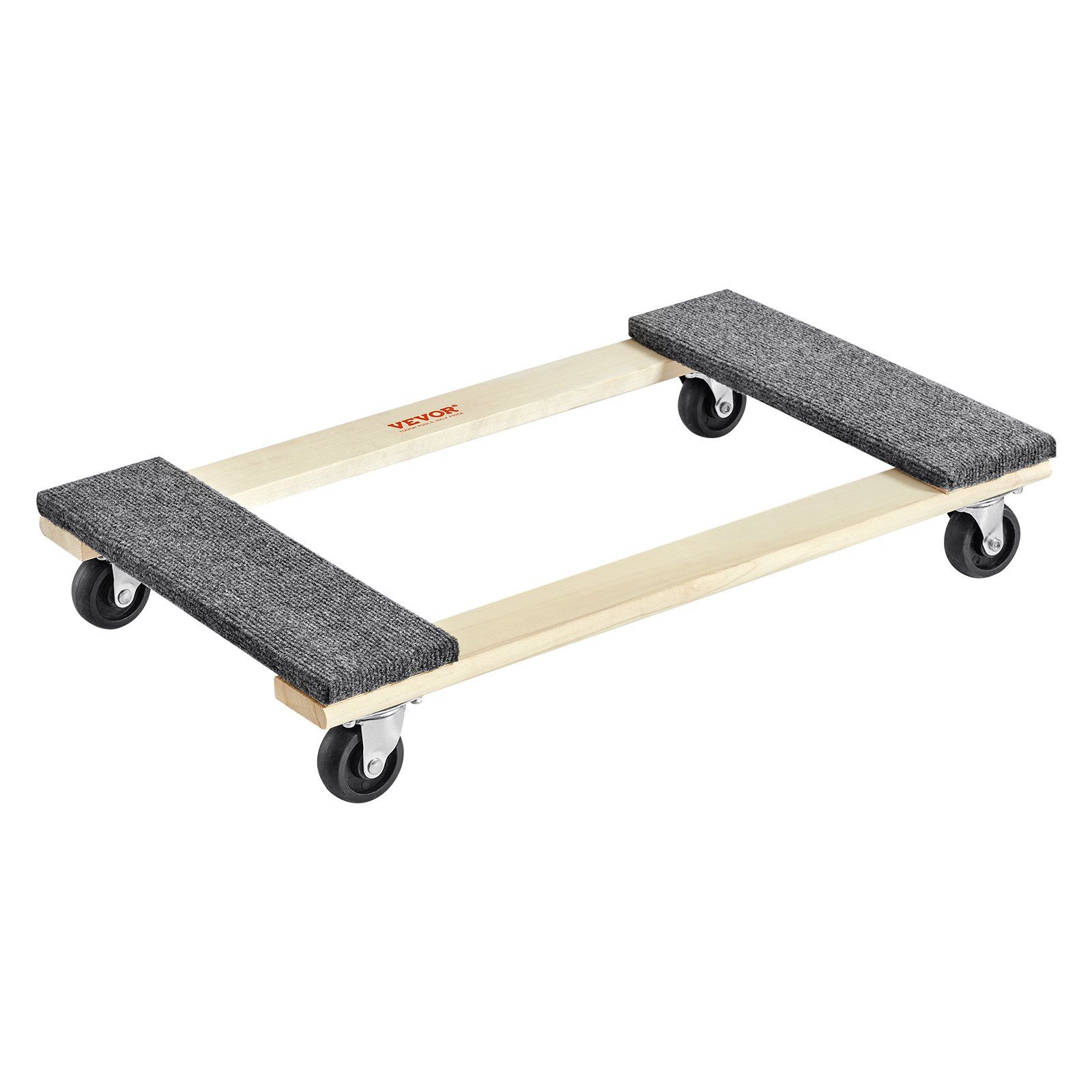 Furniture Dolly, 454kg Load Capacity, 457.2x762mm, 4x76mm PP Swivel Casters, Heavy Duty Hardwood Furniture Moving Dolly, Mover's Dolly, Moving Cart with Wheels for Heavy Furniture Home Cleaning - Image 1