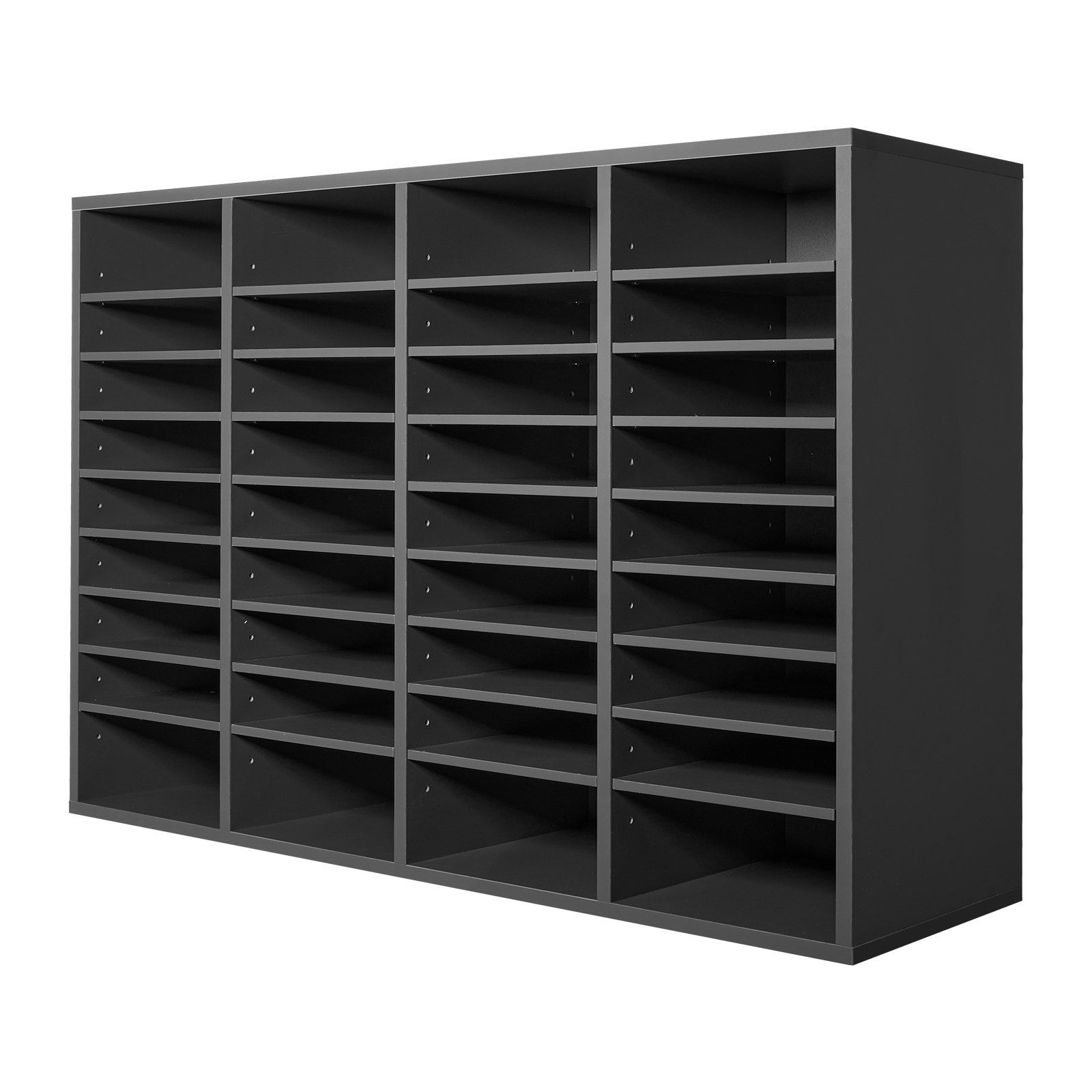 Literature Organizer, 36 Compartments Office Mailbox with Adjustable Shelves, Wooden Mailbox Sorter Medium Density Fiberboard Office Home Classroom Storage for Files, Documents, Papers, Grey - Image 1