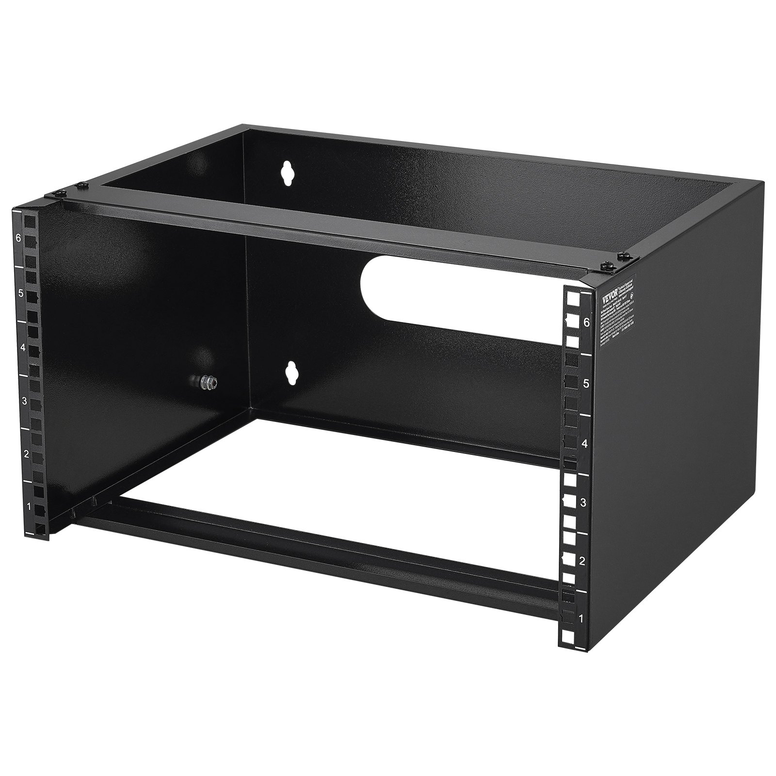 6U Wall Mount Network Rack, 14 in/355.6 mm Depth, 50 lbs/22.68 kg Max Weight Capacity Wall Mount Server Rack with Cage Nuts, 19