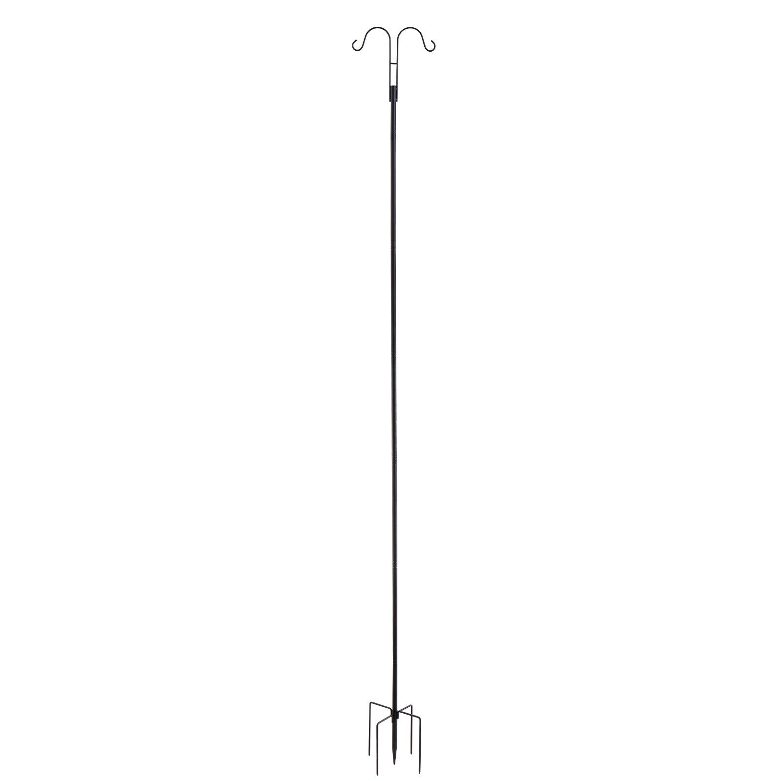 Double Shepherds Hooks for Outdoor, 8 Pack 2730 mm Heavy Duty Bird Feeder Pole, 19 mm Thick Garden Hooks for Hanging Hummingbird Feeder, Plant Baskets, Solar Light Lanterns,Wind Chimes - Image 1