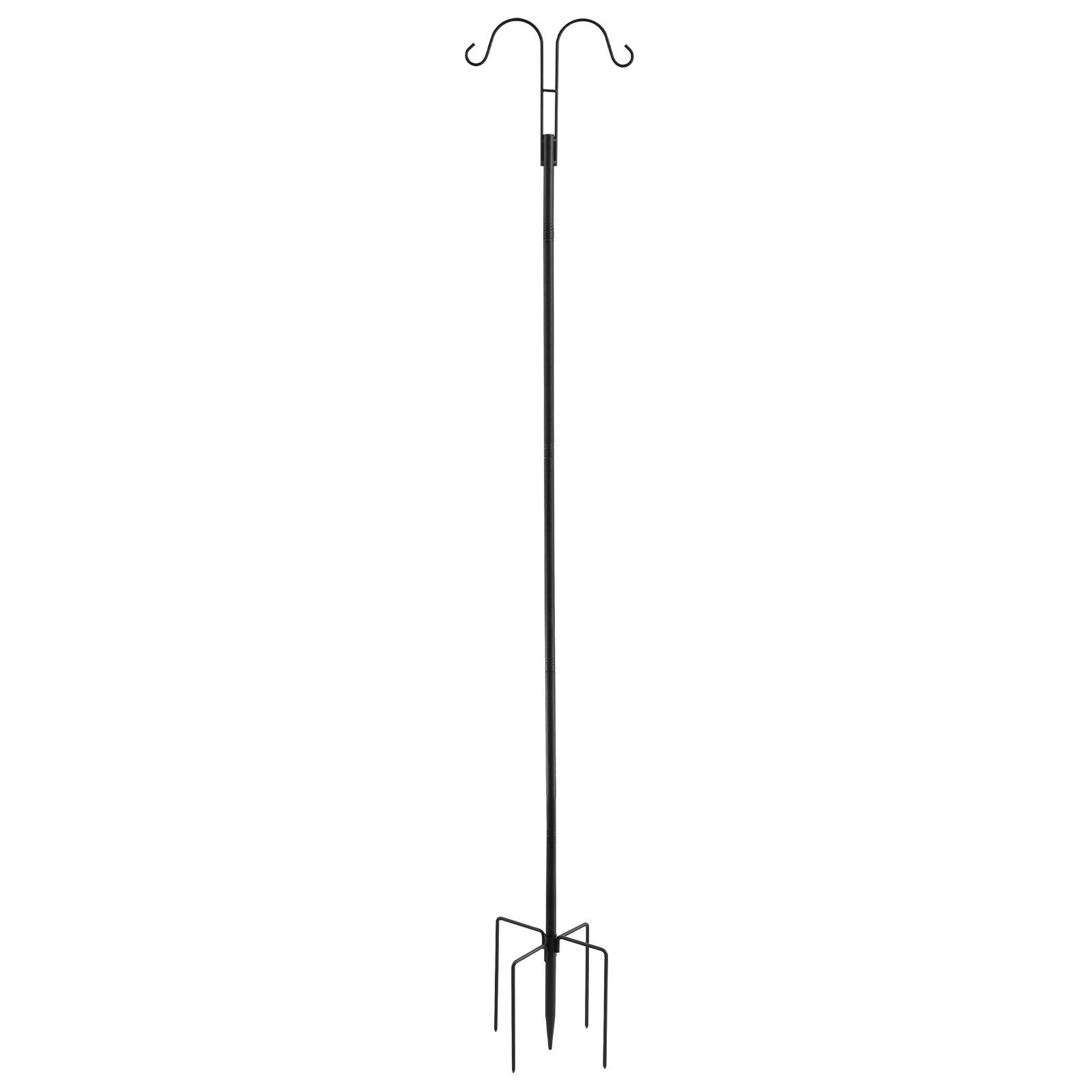 Double Shepherds Hooks for Outdoor, 8 Pack 1950 mm Heavy Duty Bird Feeder Pole, 19 mm Thick Garden Hooks for Hanging Hummingbird Feeder, Plant Baskets, Solar Light Lanterns,Wind Chimes - Image 1