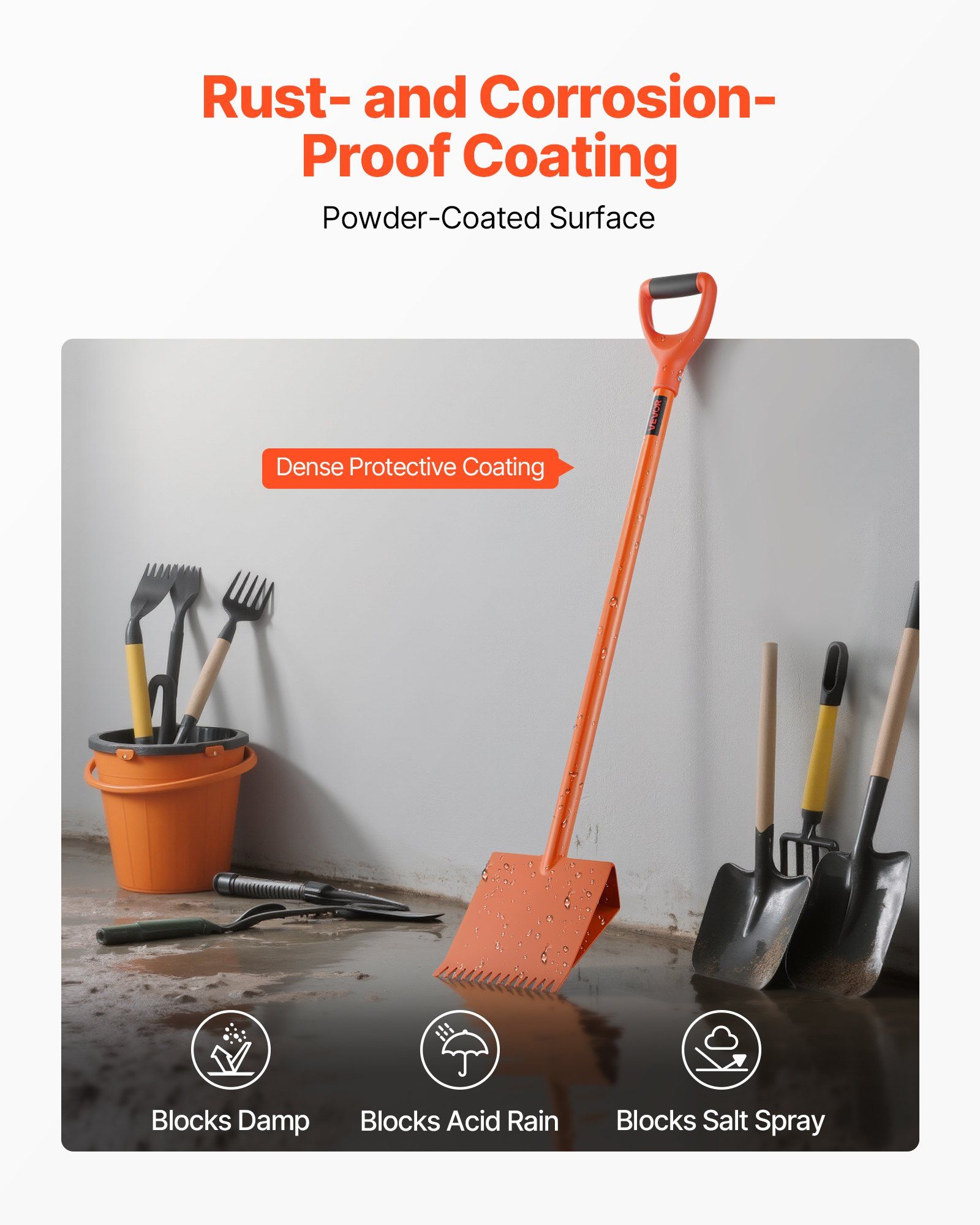Shingle Shovel 2 Pack, D-Grip Handle Shingle Roof Ripper, High Hardness 45# Steel & Lightweight Easy Tearing Off Roofing & Nails Tool, ideal for Commercial and Residential Use,Orange - Image 6