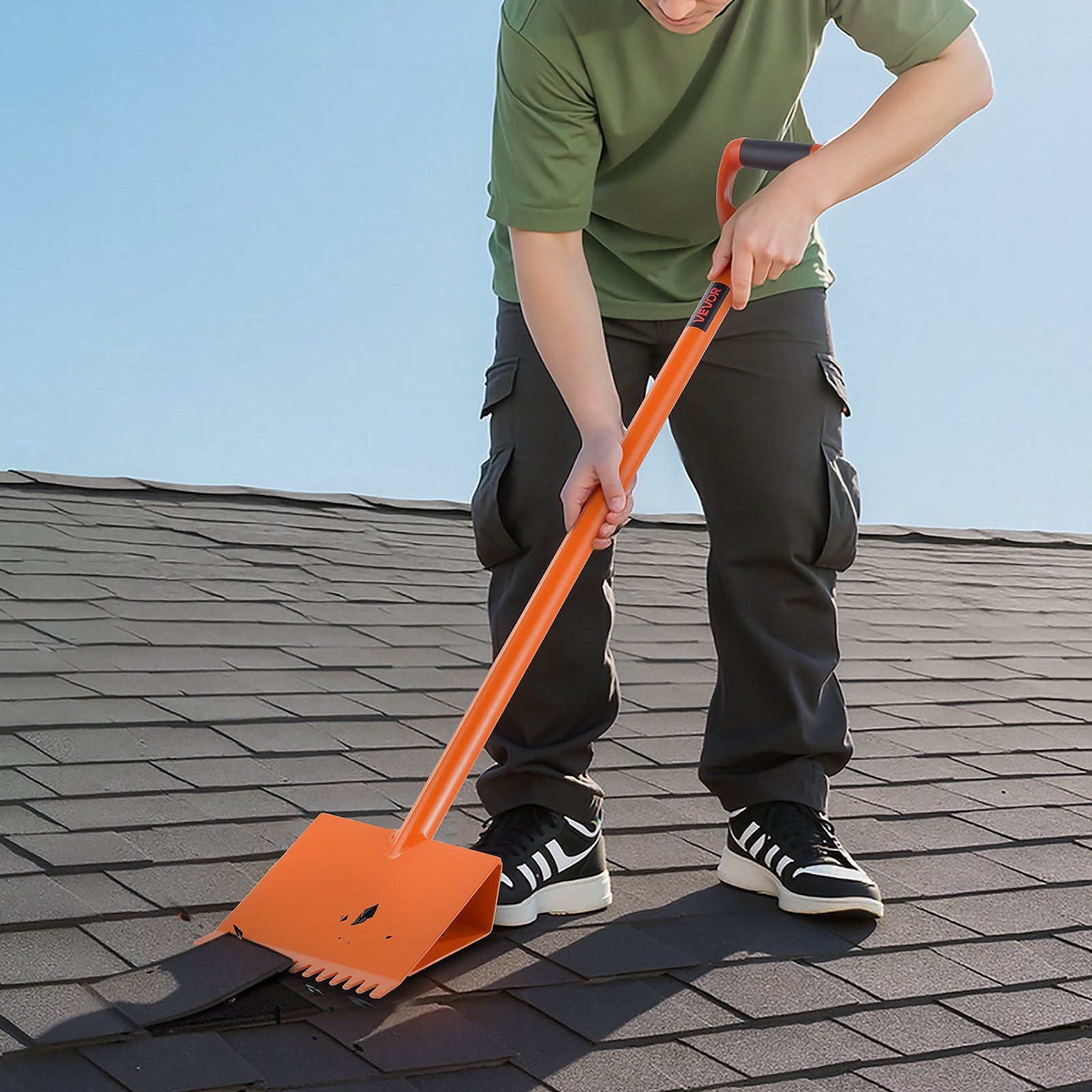 Shingle Shovel 2 Pack, D-Grip Handle Shingle Roof Ripper, High Hardness 45# Steel & Lightweight Easy Tearing Off Roofing & Nails Tool, ideal for Commercial and Residential Use,Orange - Image 8