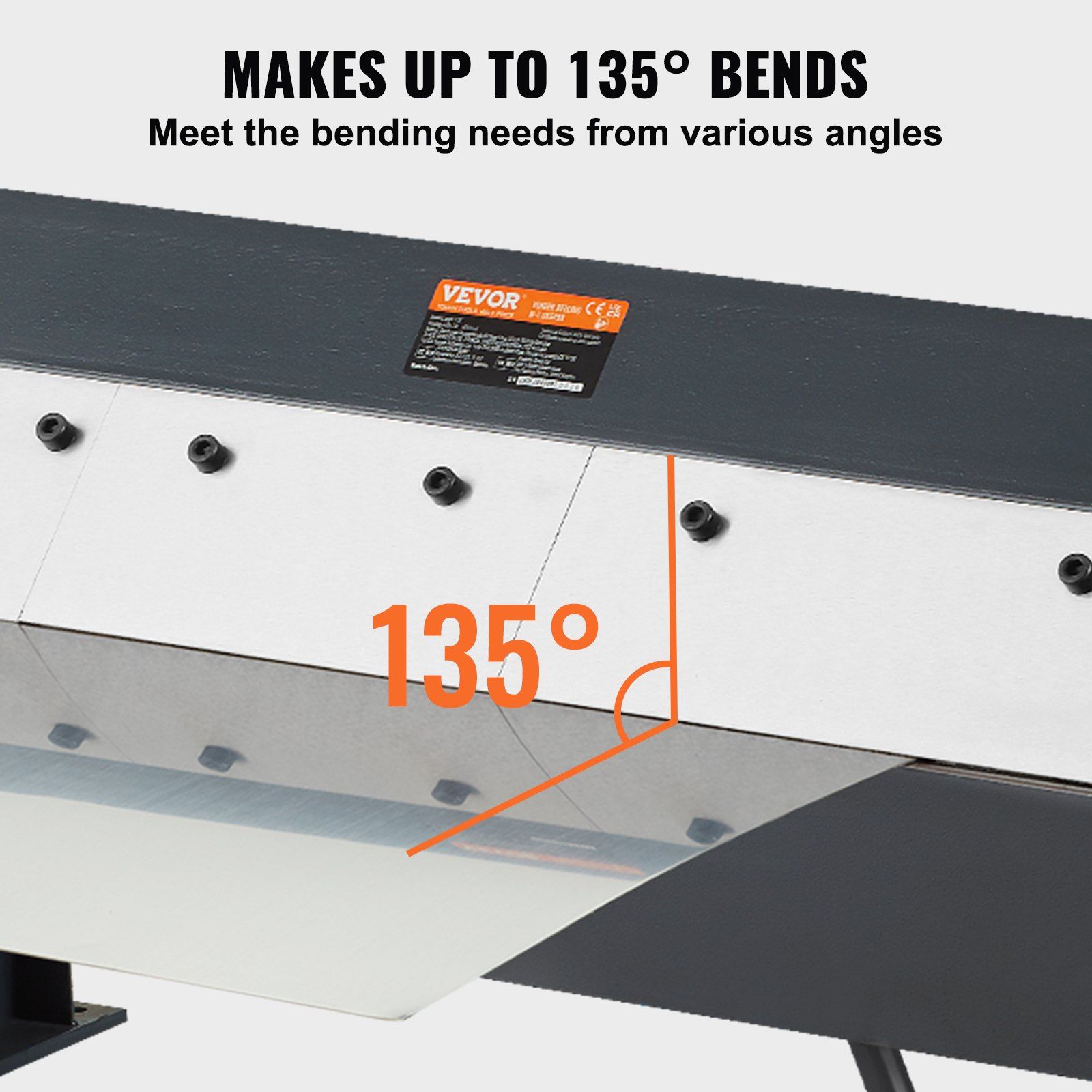 Box and Pan Brake, 610 ± 10 mm, 0-130 Degrees Sheet Metal Bending Brake, Portable Metal Bender with 20 Gauge Low Carbon Steel 14 Gauge Aluminum Capacity, 5 Adjustable Fingers for Metal Bending - Image 5