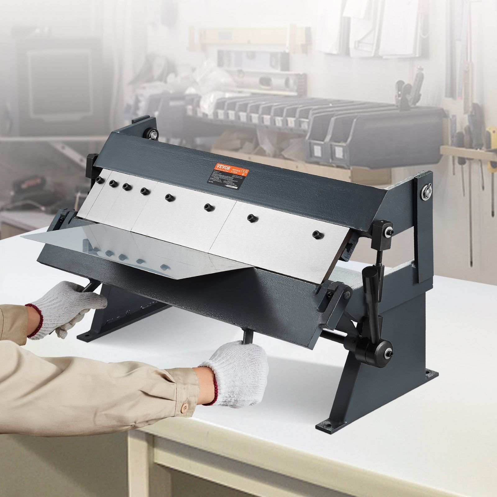 Box and Pan Brake, 610 ± 10 mm, 0-130 Degrees Sheet Metal Bending Brake, Portable Metal Bender with 20 Gauge Low Carbon Steel 14 Gauge Aluminum Capacity, 5 Adjustable Fingers for Metal Bending - Image 8