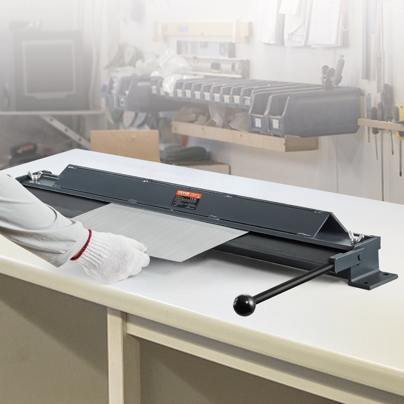 Box and Pan Brake, 910 ± 10 mm, 0-130 Degrees Sheet Metal Bending Brake, Portable Mini Metal Bender with 20 Gauge Low Carbon Steel 14 Gauge Aluminum Capacity Power Handle, for Metal Bending - Image 8