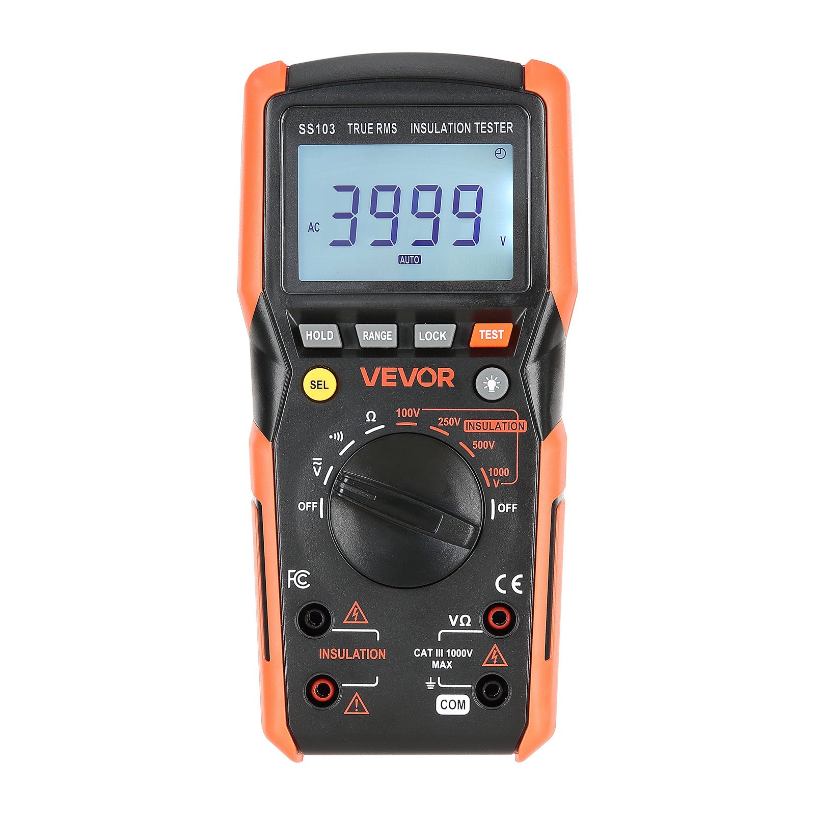 Digital Multimeter, 4000-Count TRMS Voltmeter Ohmmeter, 1000V AC/DC Voltage Tester with Switchable Auto/Manual Range for Voltage, Resistance, and Continuity Measurment - Image 1