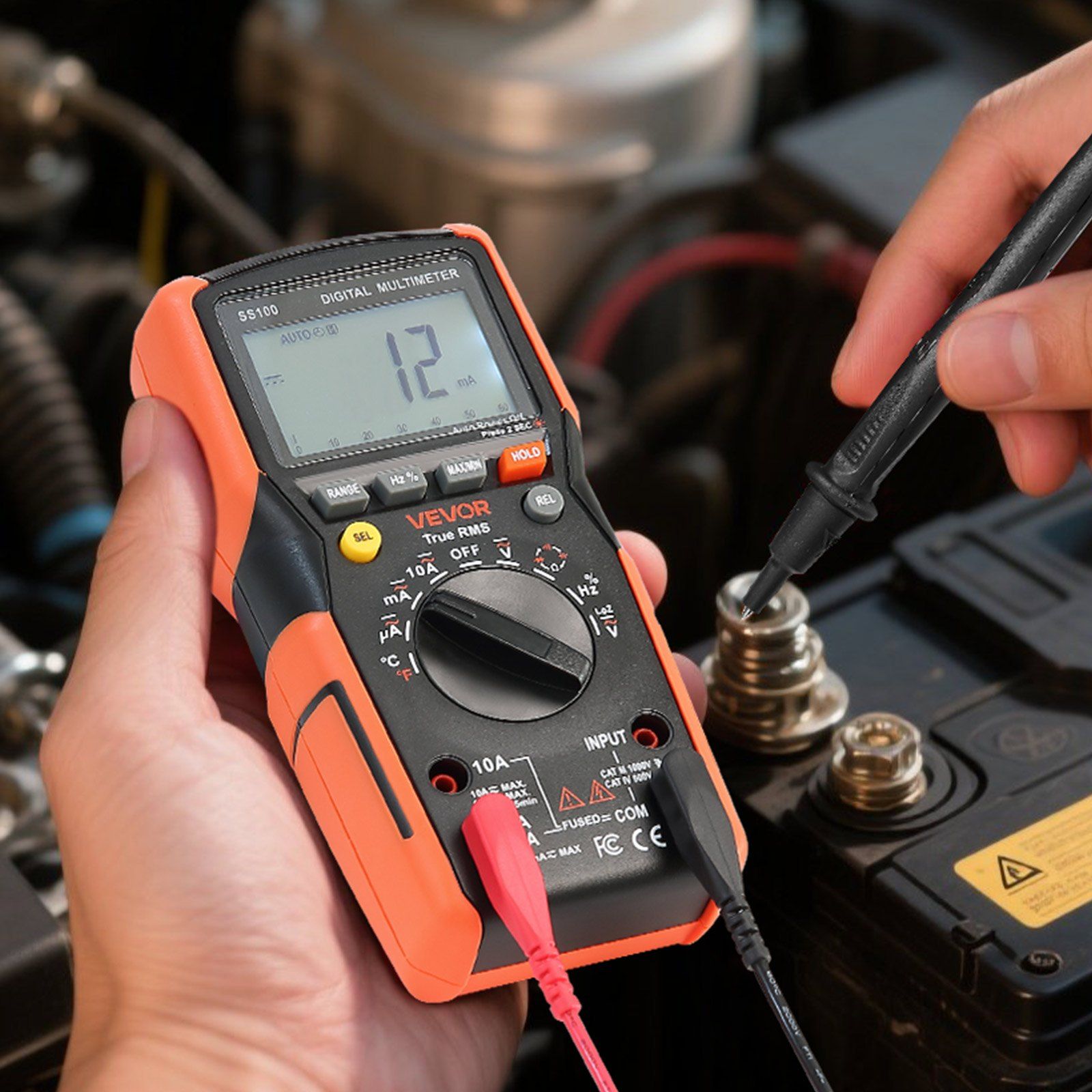 Digital Multimeter, 6000-Count TRMS DC/AC Voltmeter Current Tester, Auto-Ranging Multimeter for Current Voltage Resistance Capacitance Temperature Diodes Continuity Low Impedance Measurment - Image 8