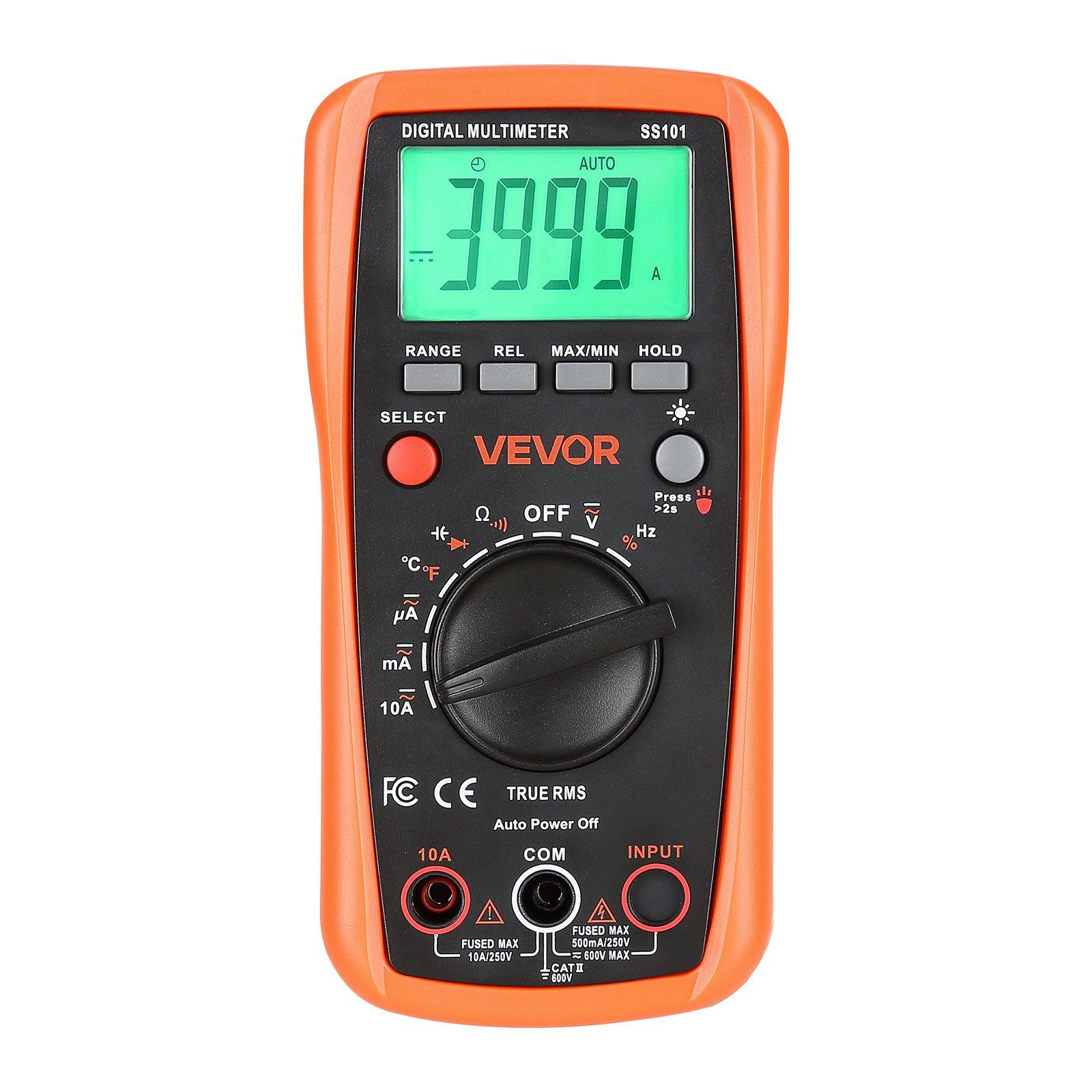 Digital Multimeter, 4000-Count TRMS DC/AC Voltmeter Current Tester, Auto-Ranging Multimeter for Current Voltage Resistance Capacitance Temperature Diodes Continuity Duty-Cycle Measurments - Image 1