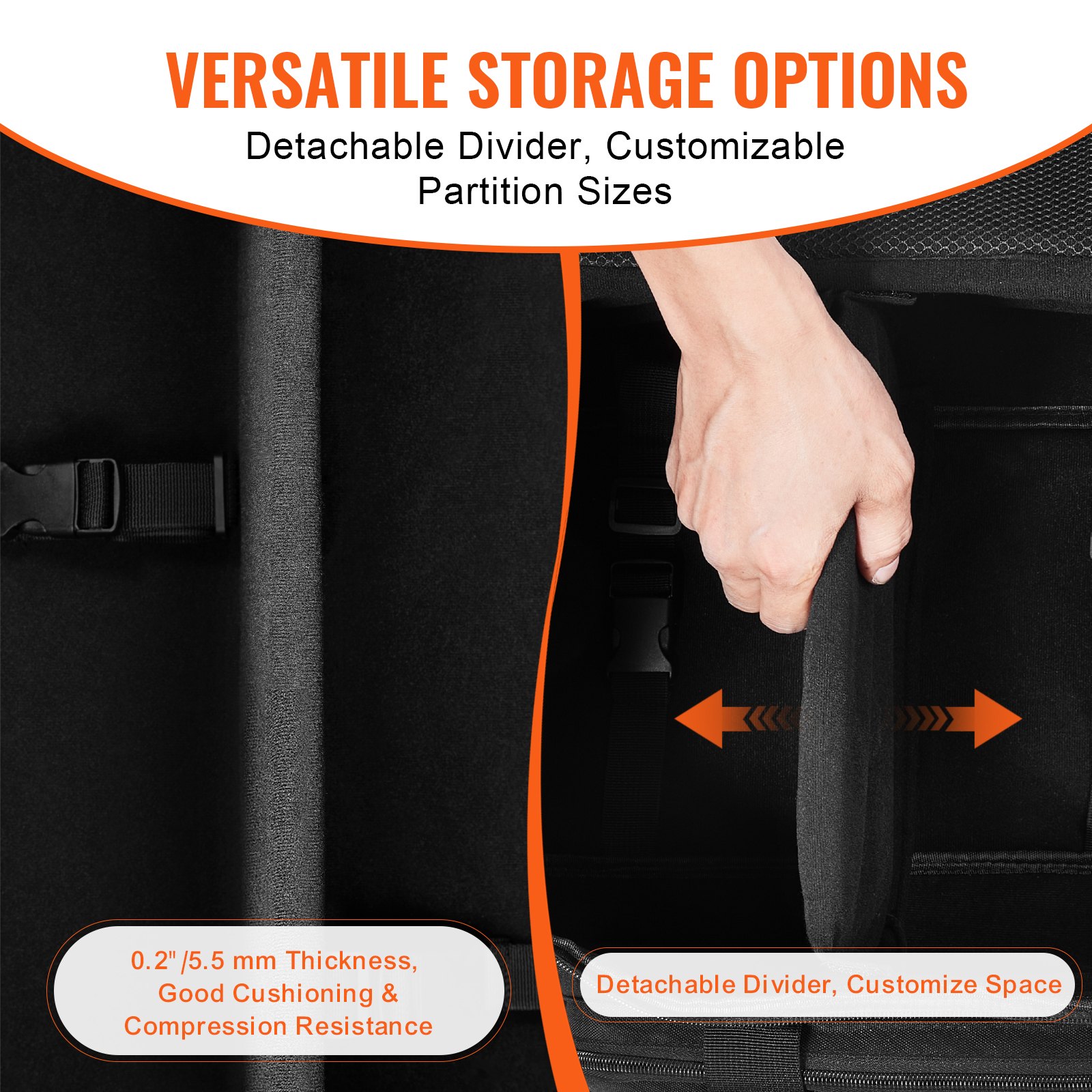 Telescope Case, 560 mm, Telescope Storage Bag with Fixed Buckles, Multi-Pocket & Detachable Divider for Telescope, Shock-Absorbent Telescope Carrying Case to Easily Secure Optical Tube & Tripod - Image 3