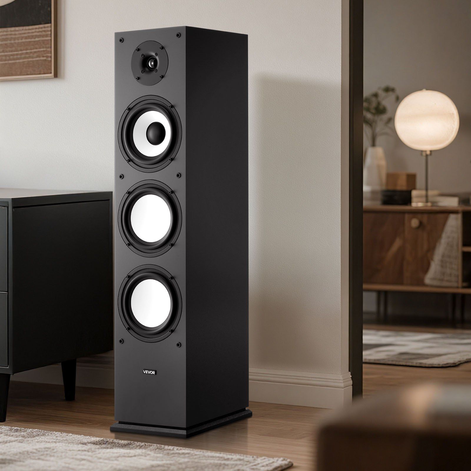 Floorstanding Speaker, 2-Way, Floor-Standing Tower Speaker with 25.4 mm Tweeter, 165.1 mm Woofer, 200W Peak Power, 70Hz–20kHz Frequency Response, Durable MDF Enclosure, for Home Audio, Single - Image 8